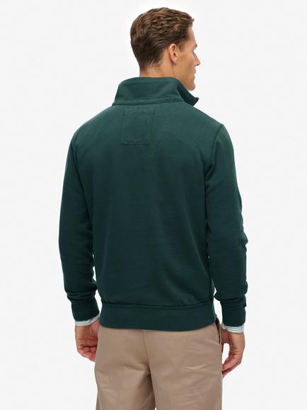Superdry Vintage Athletic Zip Half-Zip Jumper, Eagle Green - view 2, Eagle Green