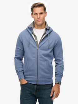 Superdry Essential Logo Zip Hoodie, Jeans Blue Marl, Jeans Blue Marl