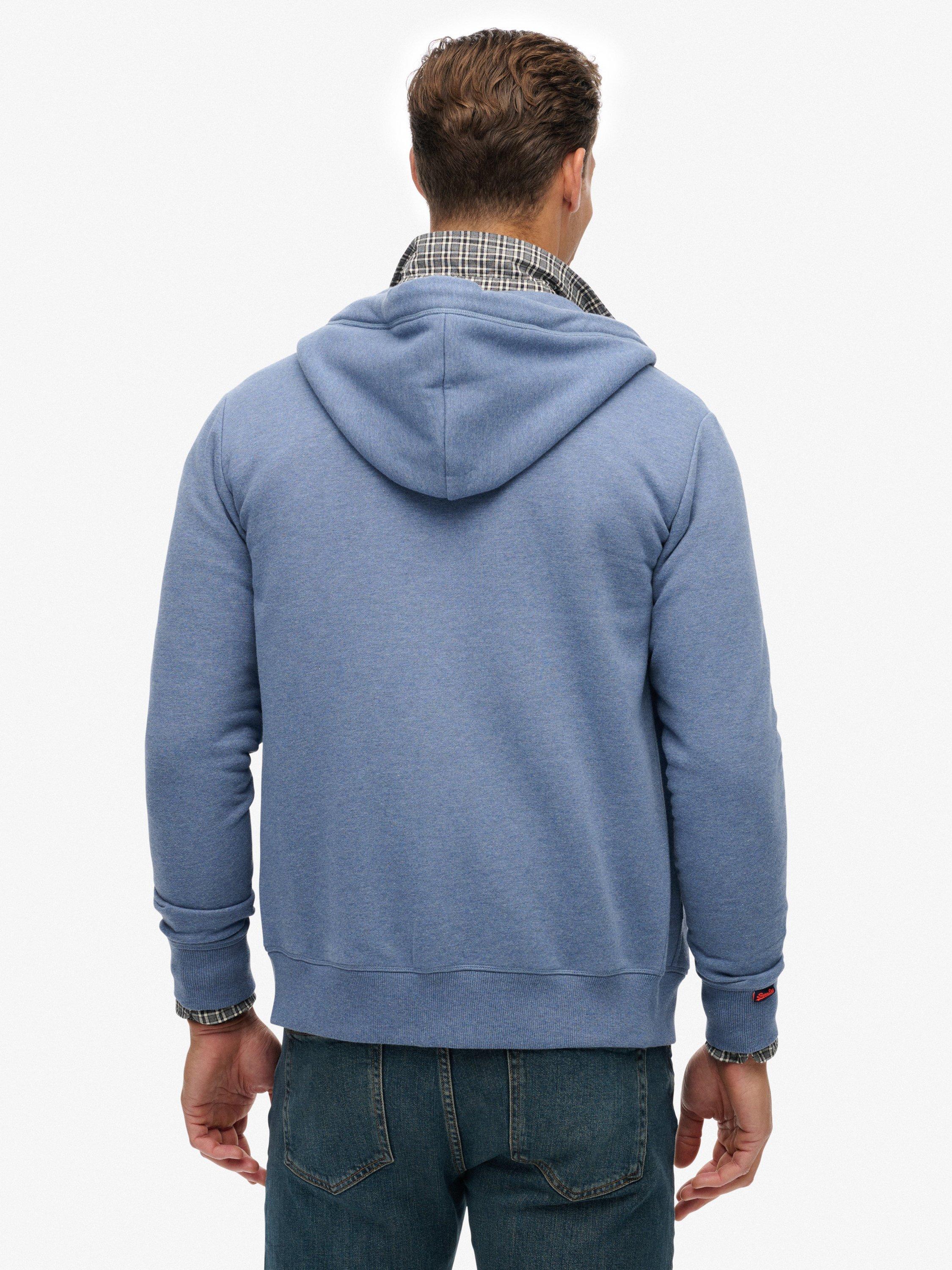 Product image 2 of 6, which shows Superdry Essential Logo Zip Hoodie, Jeans Blue Marl, S