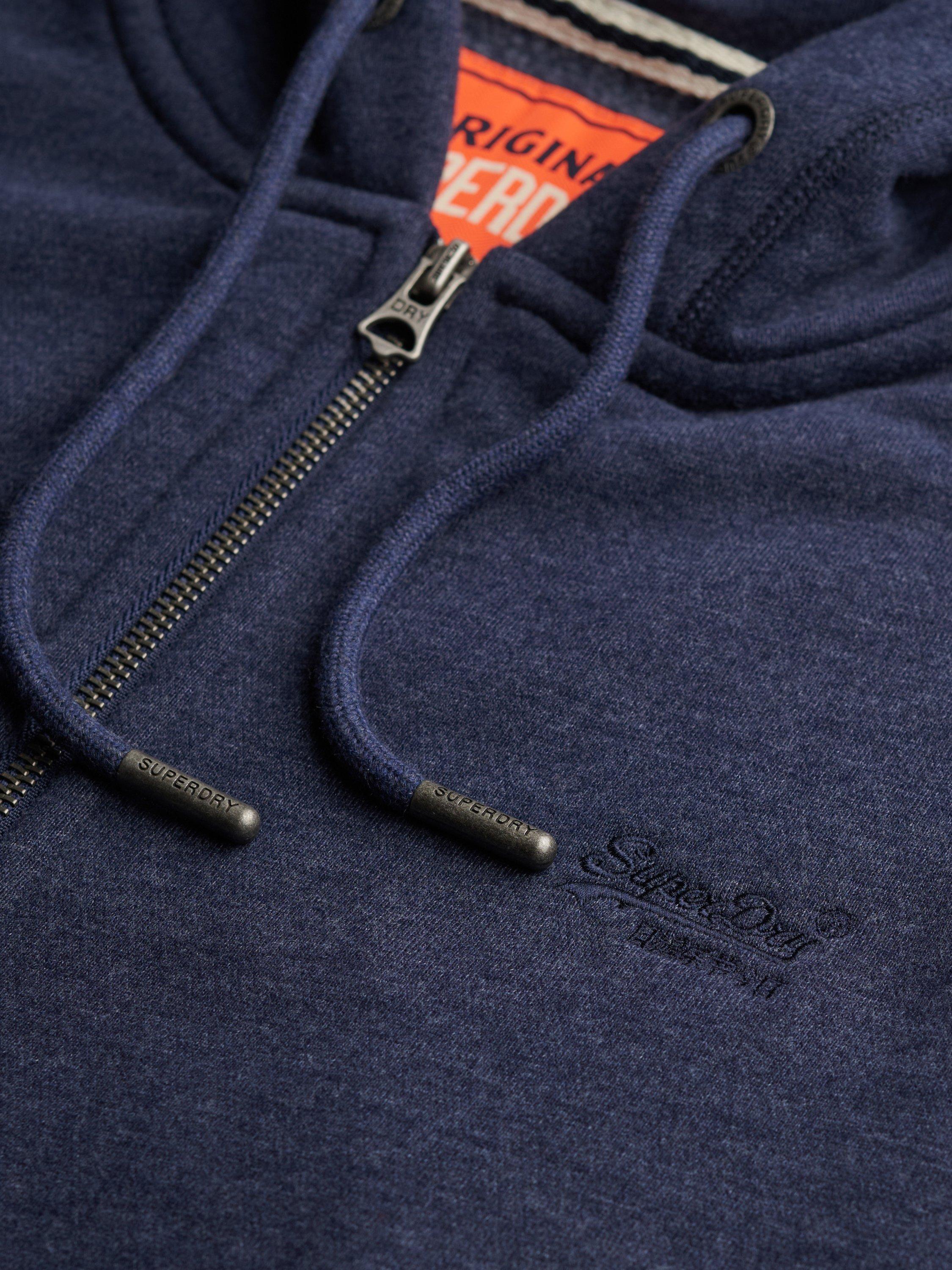 Product image 6 of 6, which shows Superdry Essential Logo Zip Hoodie, Heritage Navy Marl, XXXL