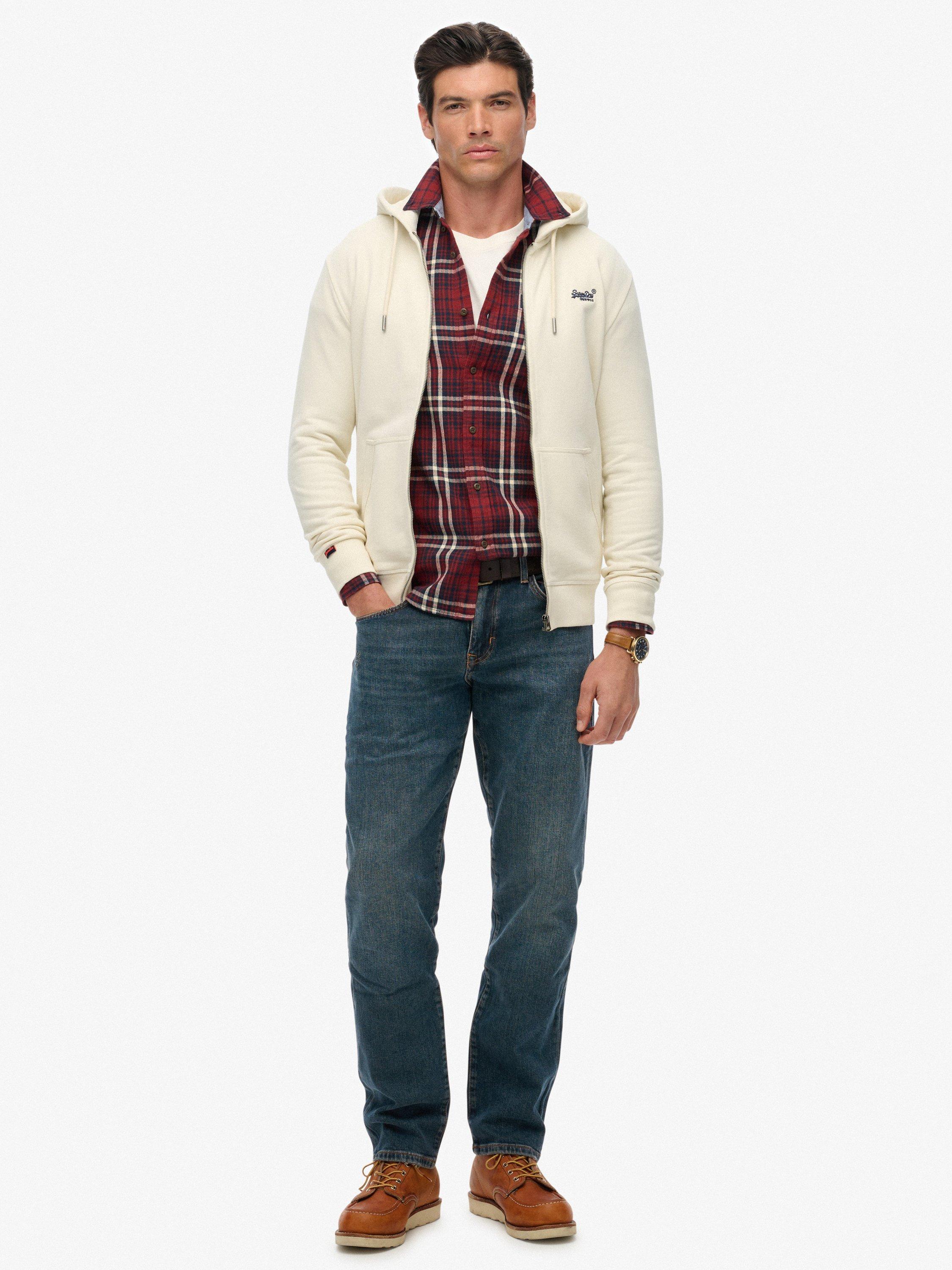 Product image 3 of 6, which shows Superdry Essential Logo Zip Hoodie, Dusty White, XXXL