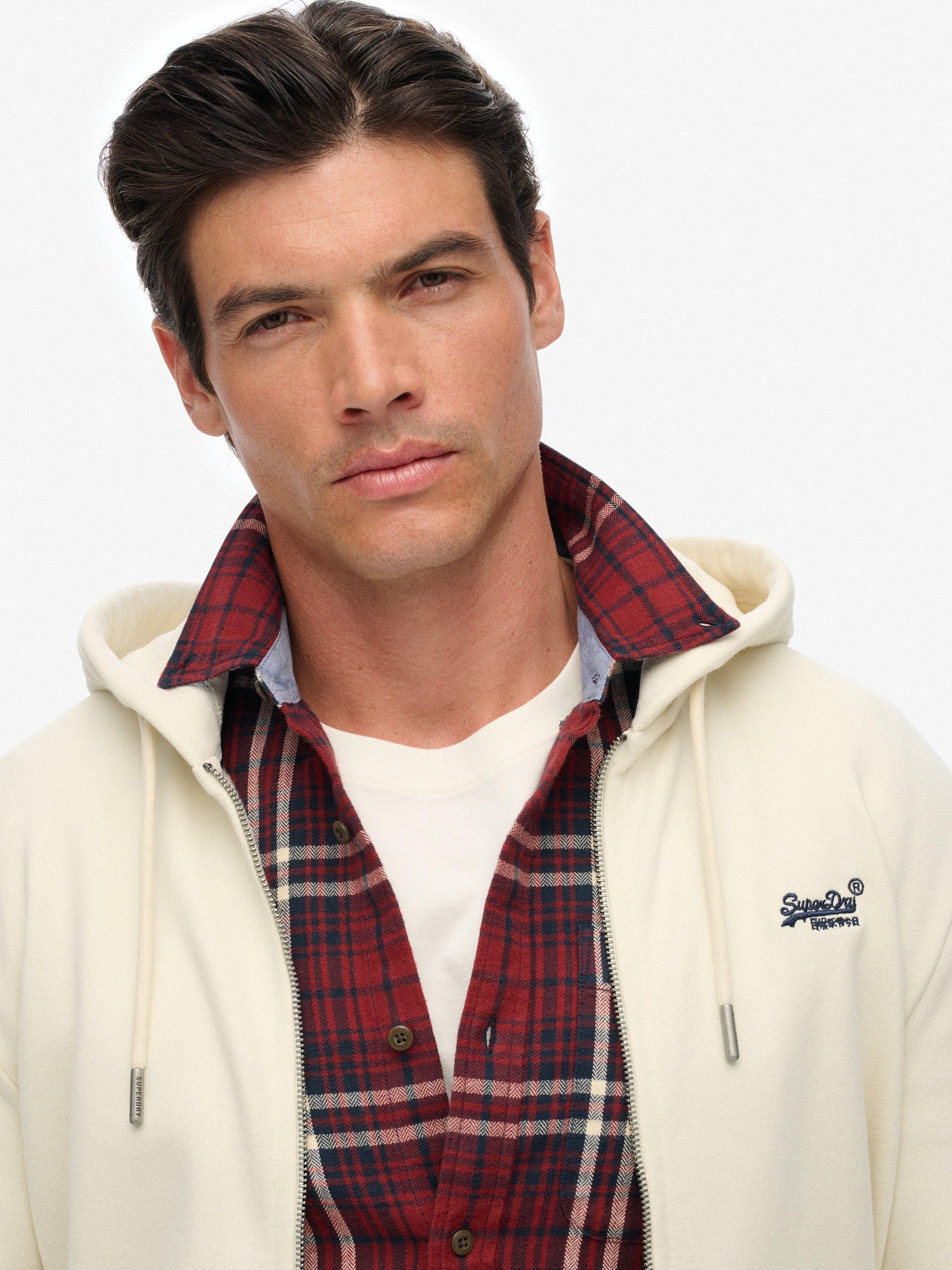 Product image 5 of 6, which shows Superdry Essential Logo Zip Hoodie, Dusty White, XXXL