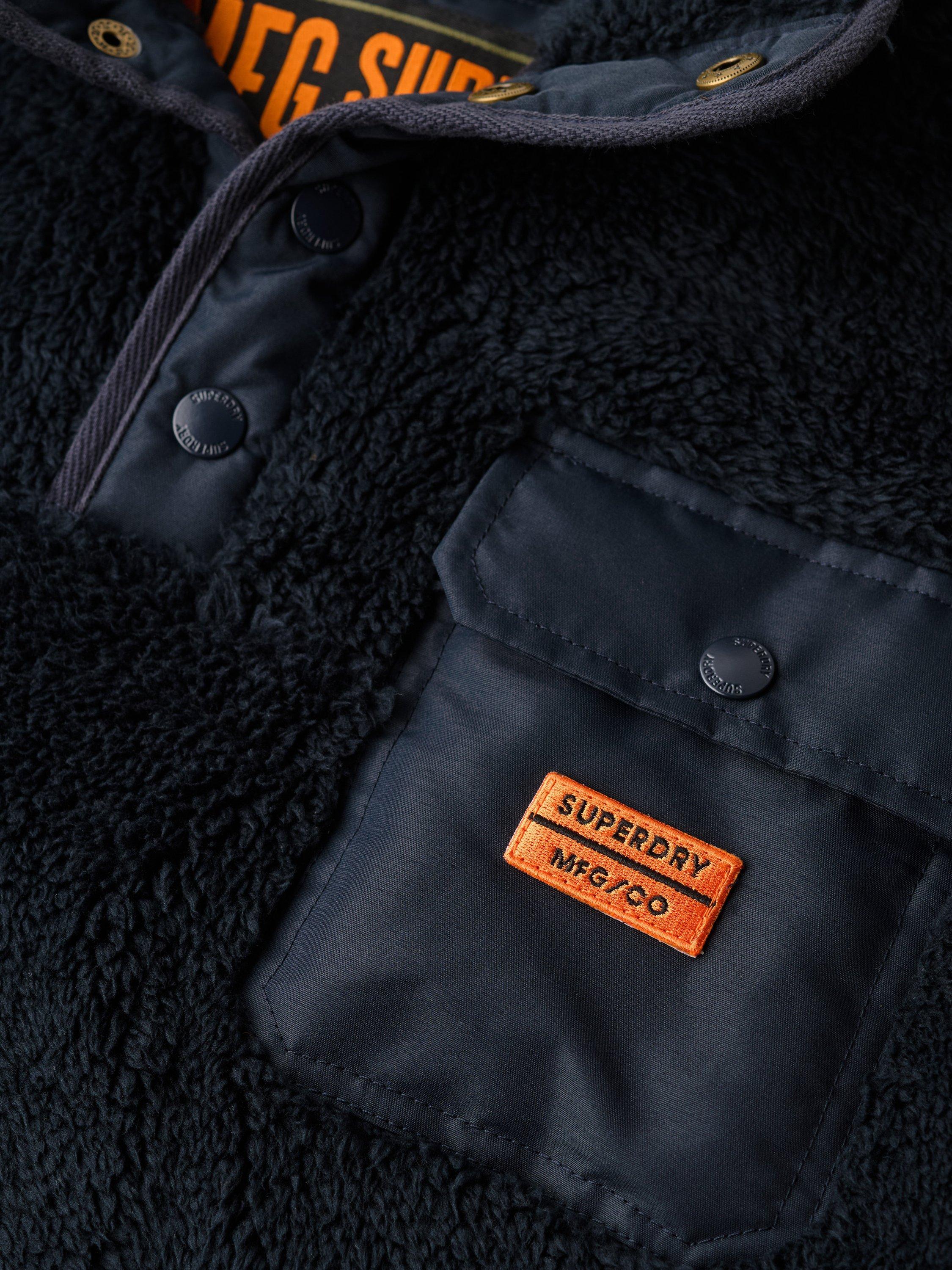 Product image 6 of 6, which shows Superdry High Pile Fleece Henley Jumper, Eclipse Navy, L