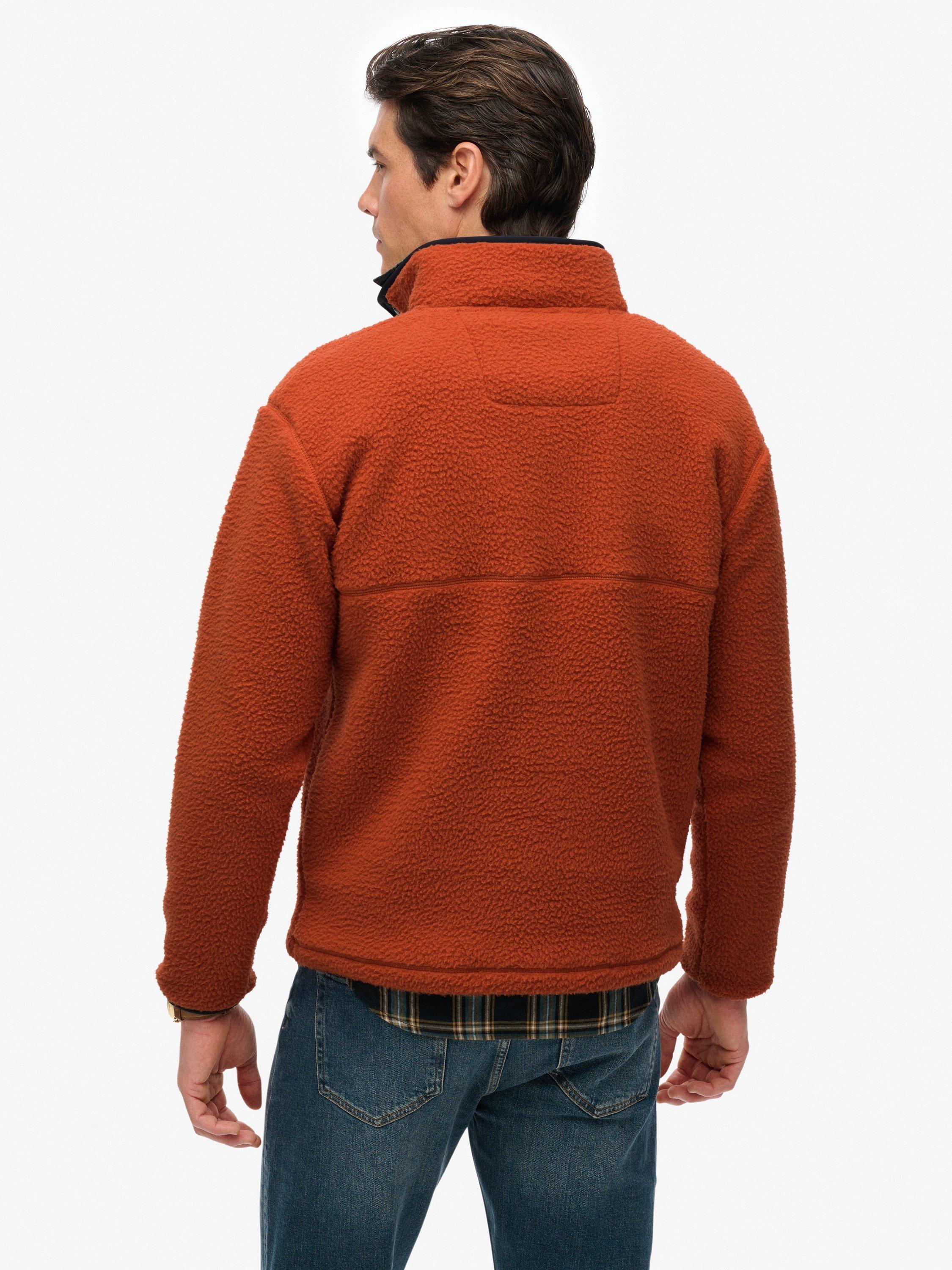 Product image 2 of 6, which shows Superdry Fuji Fleece Half Popper Jumper, Mango Orange, S