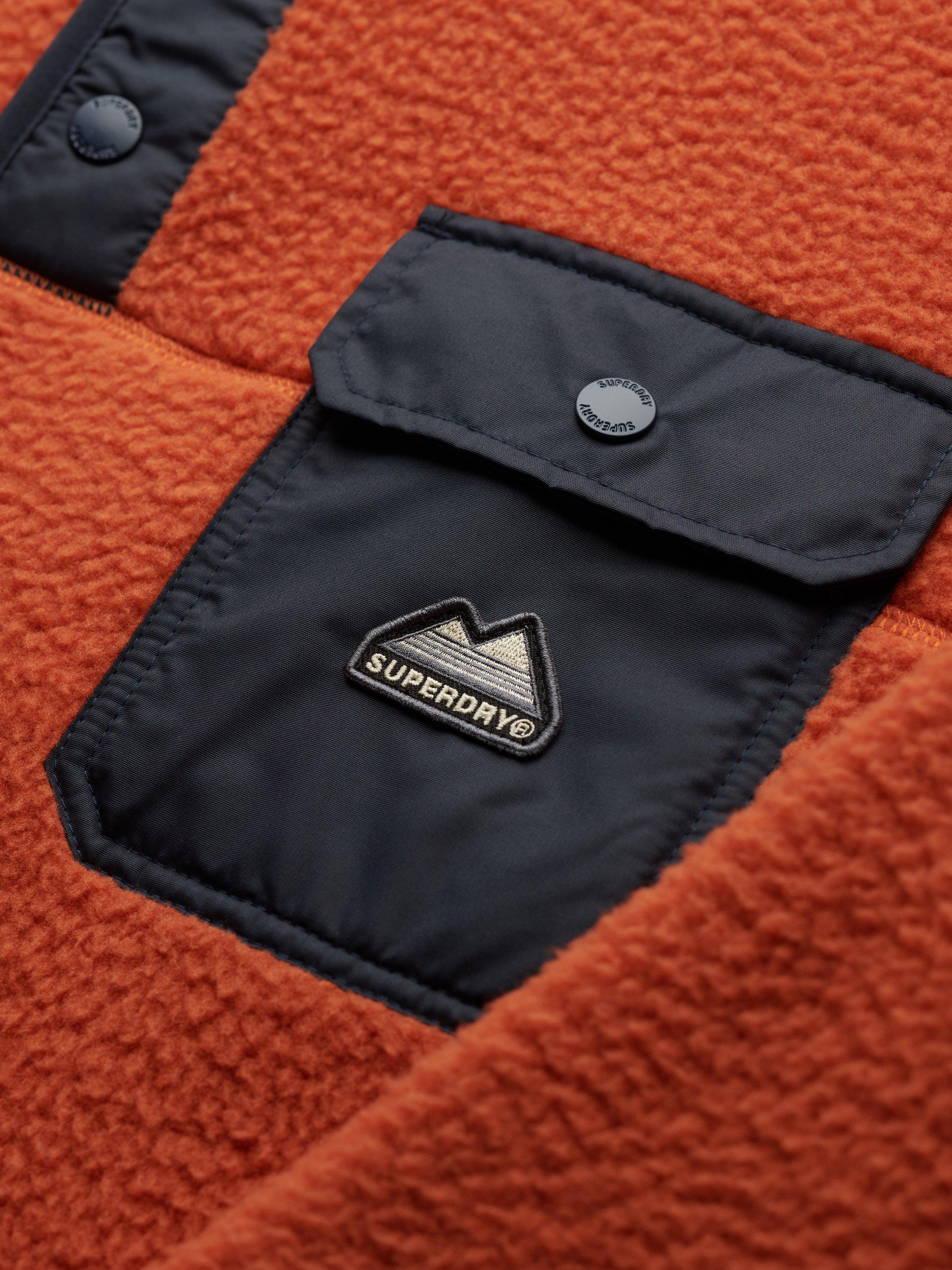 Product image 6 of 6, which shows Superdry Fuji Fleece Half Popper Jumper, Mango Orange, S