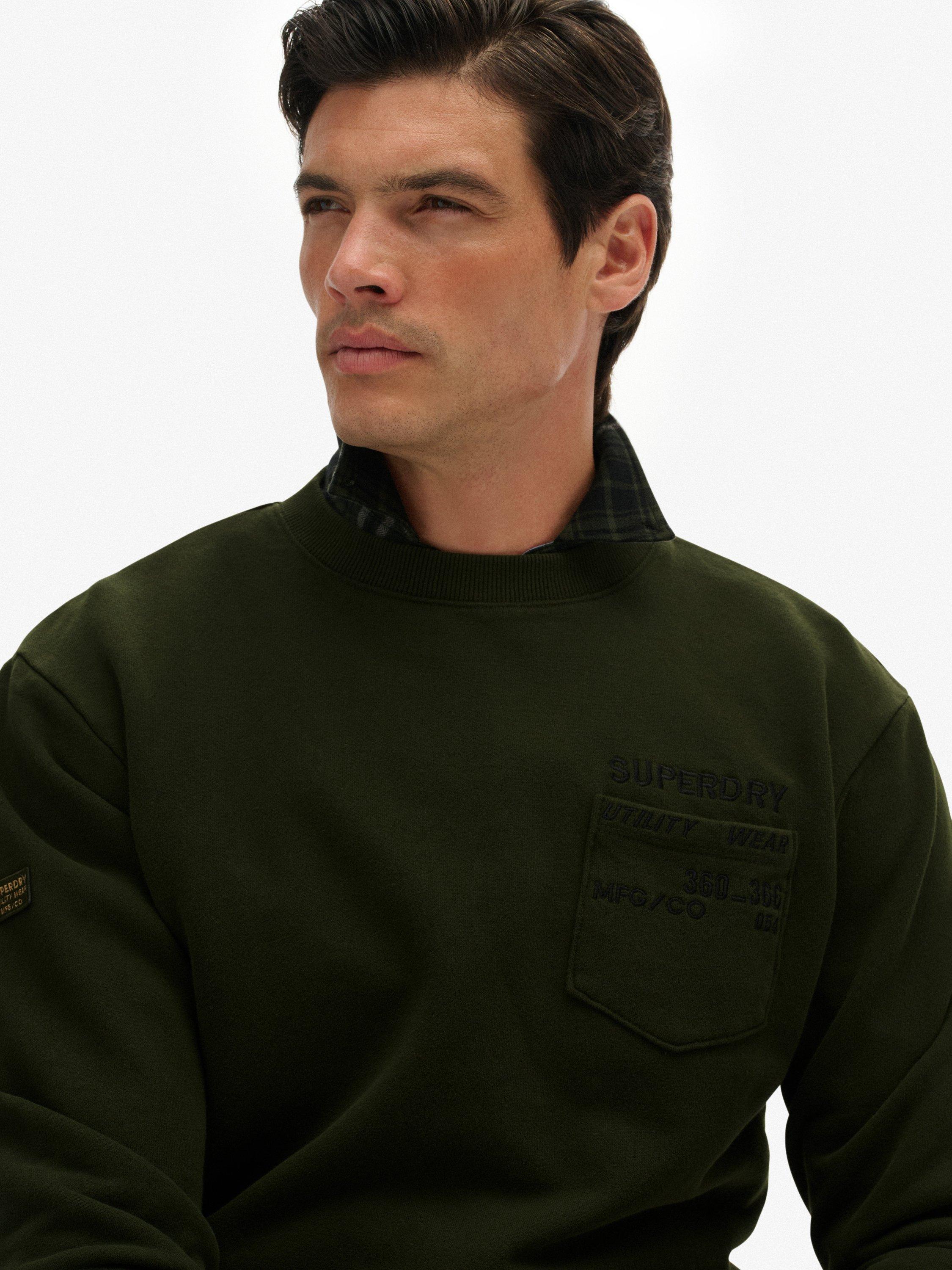 Product image 4 of 6, which shows Superdry Utility Loose Sweatshirt, Olive Green, XL
