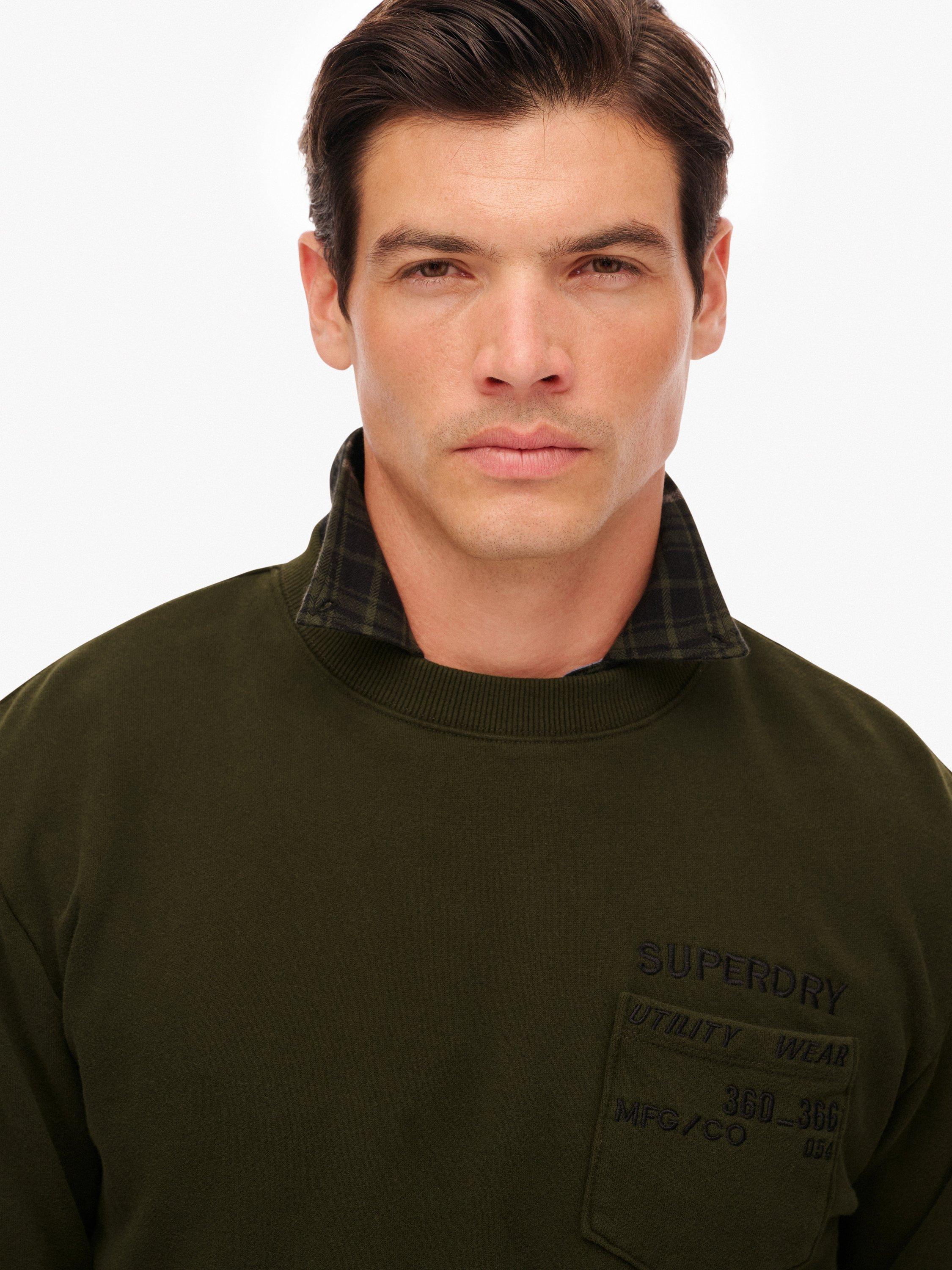 Product image 5 of 6, which shows Superdry Utility Loose Sweatshirt, Olive Green, XL