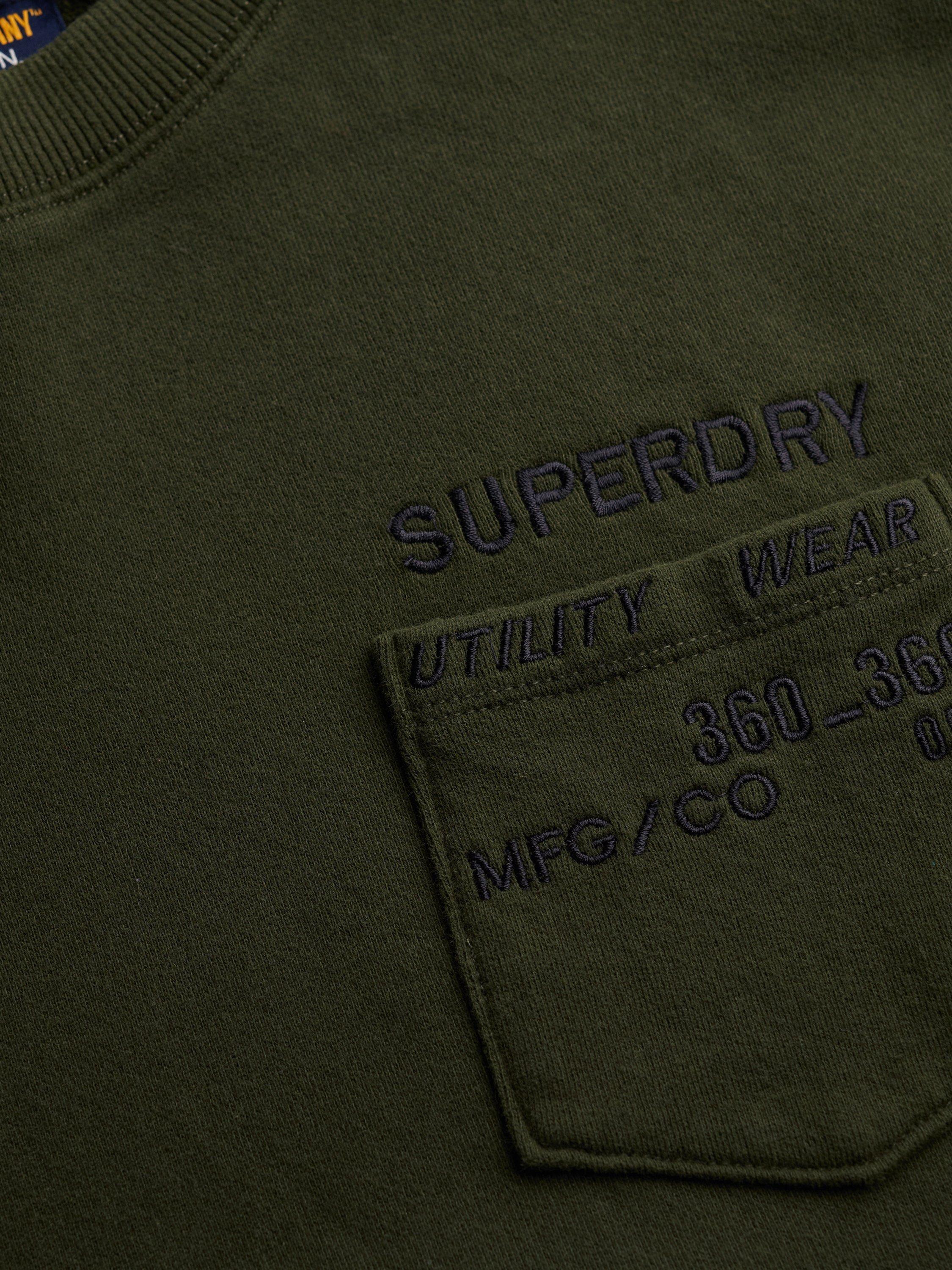Product image 6 of 6, which shows Superdry Utility Loose Sweatshirt, Olive Green, XL
