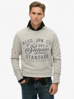 Superdry Industrial Relaxed Sweatshirt, Grey Fleck Marl, Grey Fleck Marl