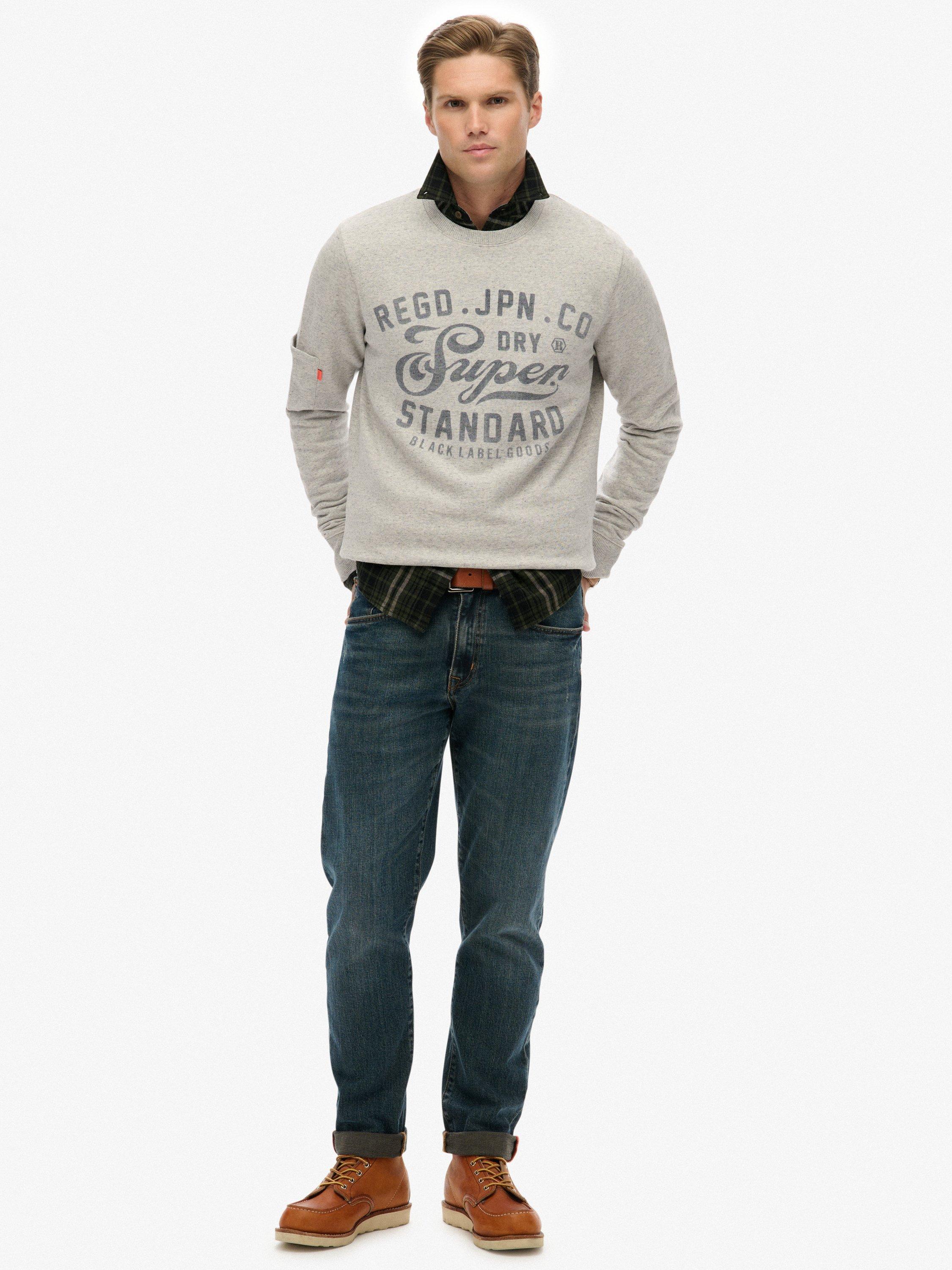 Product image 3 of 6, which shows Superdry Industrial Relaxed Sweatshirt, Grey Fleck Marl, XL