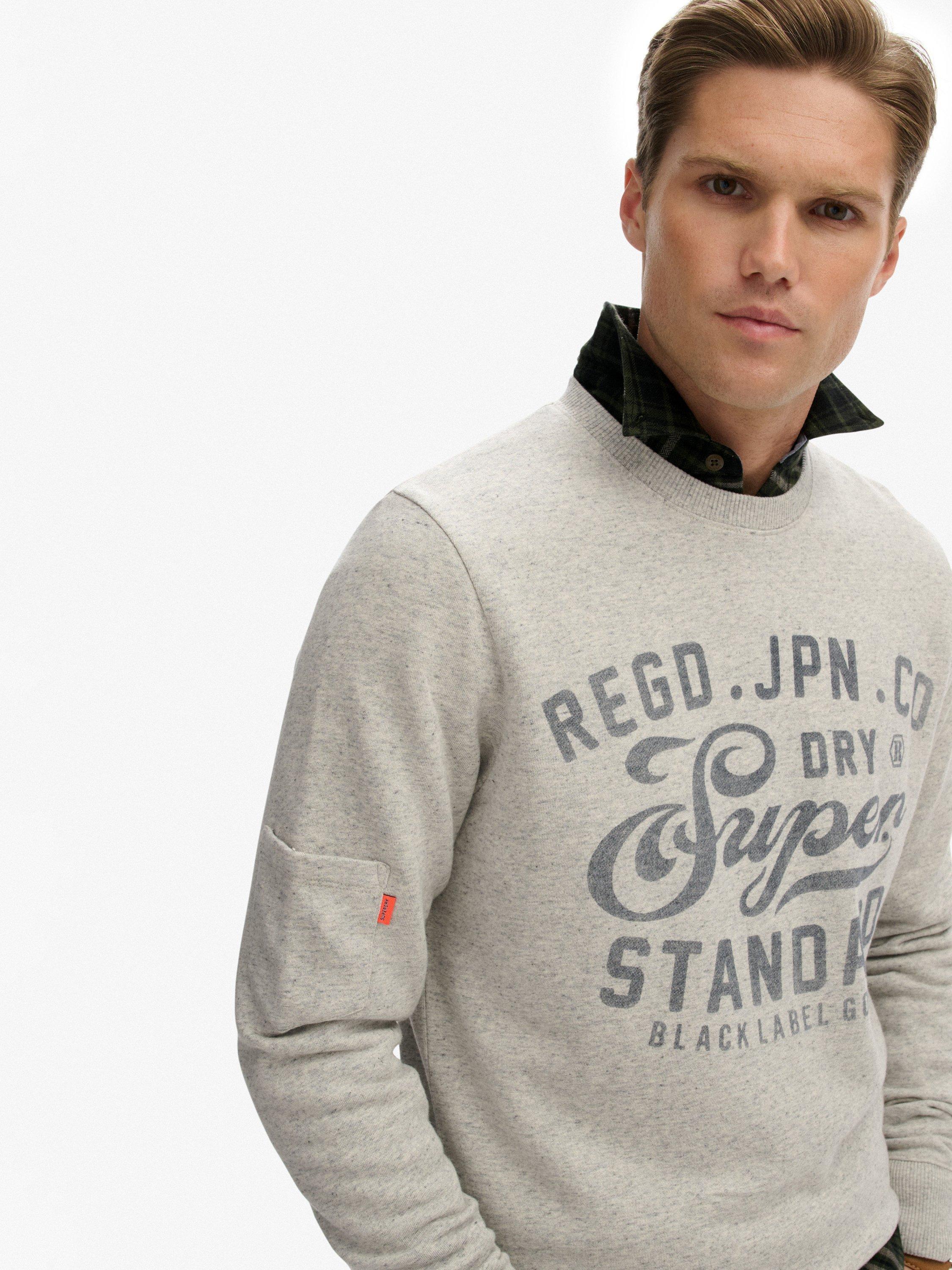 Product image 4 of 6, which shows Superdry Industrial Relaxed Sweatshirt, Grey Fleck Marl, XL