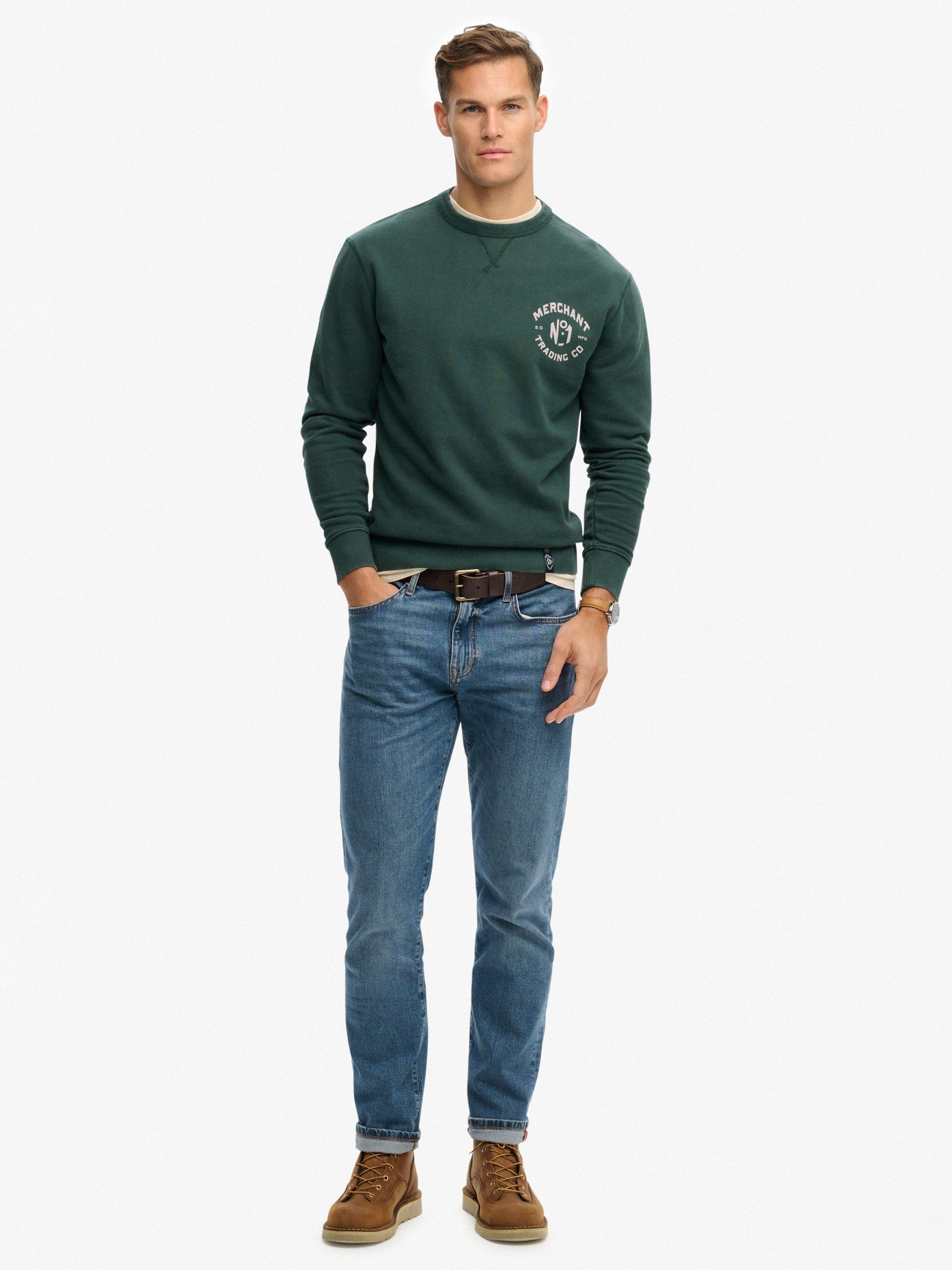Product image 3 of 5, which shows Superdry Cotton Graphic Sweatshirt, Enamel Green, XL
