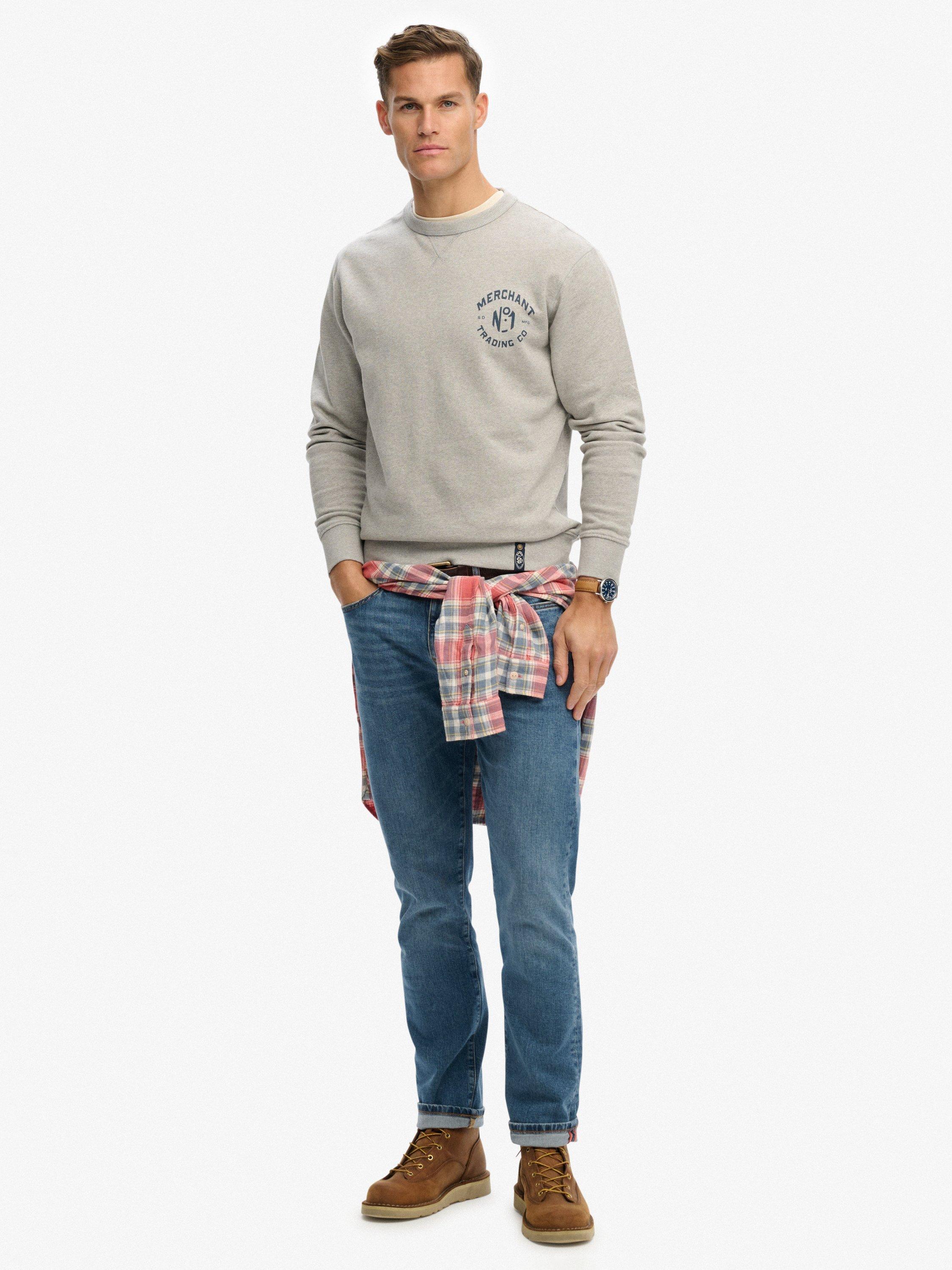 Product image 3 of 5, which shows Superdry Cotton Graphic Sweatshirt, Light Grey Marl, XXL