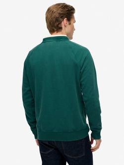 Superdry Cotton Blend Essential Logo Raglan Crew Sweatshirt - view 2, Washed Twill Green