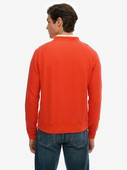 Superdry Essential Logo Crew Neck Raglan Sleeve Cotton Blend Jumper, Bold Orange - view 2, Bold Orange