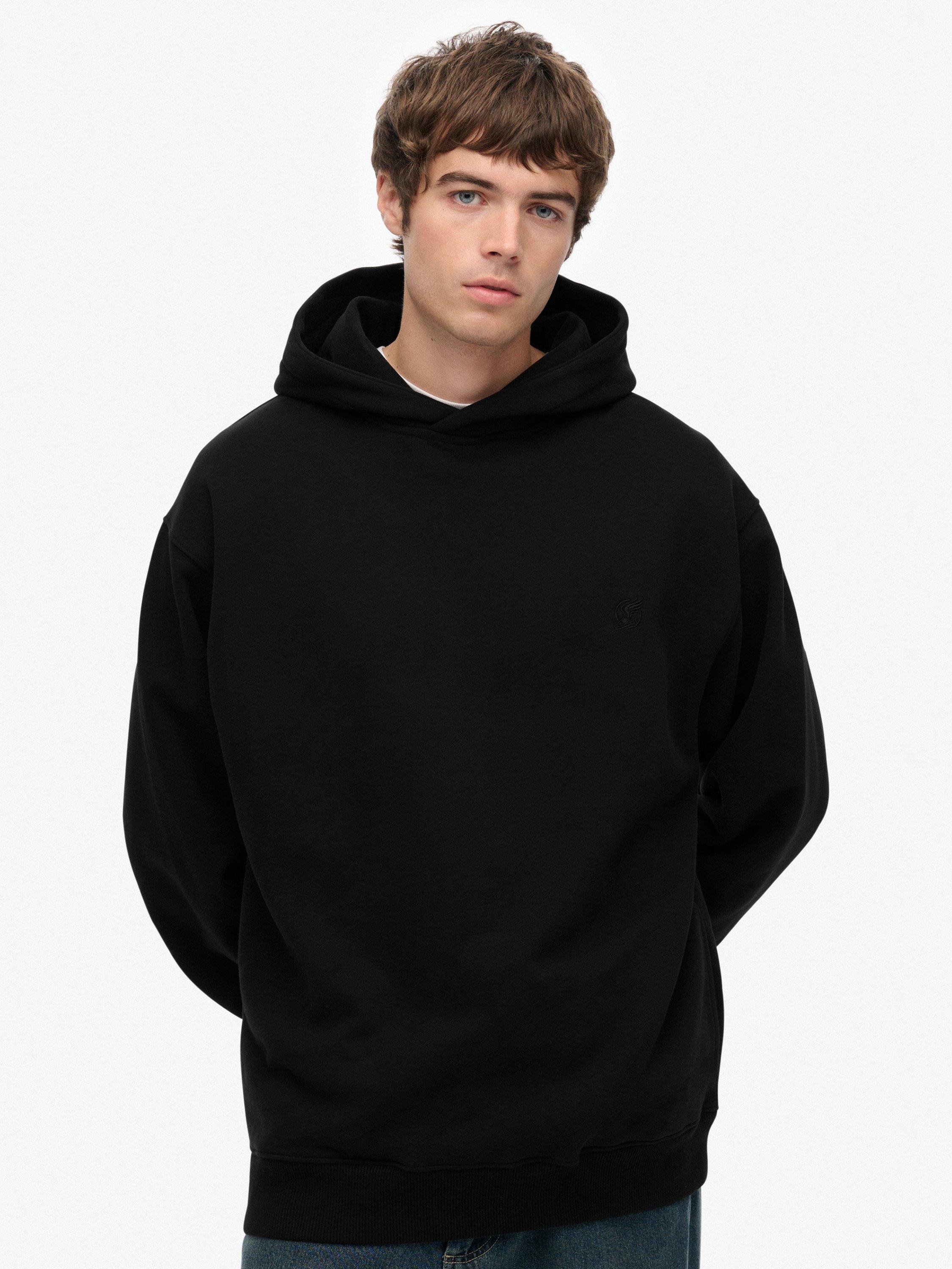 Product image 1 of 5, which shows Superdry Blank Oversized Hoodie, Black, S