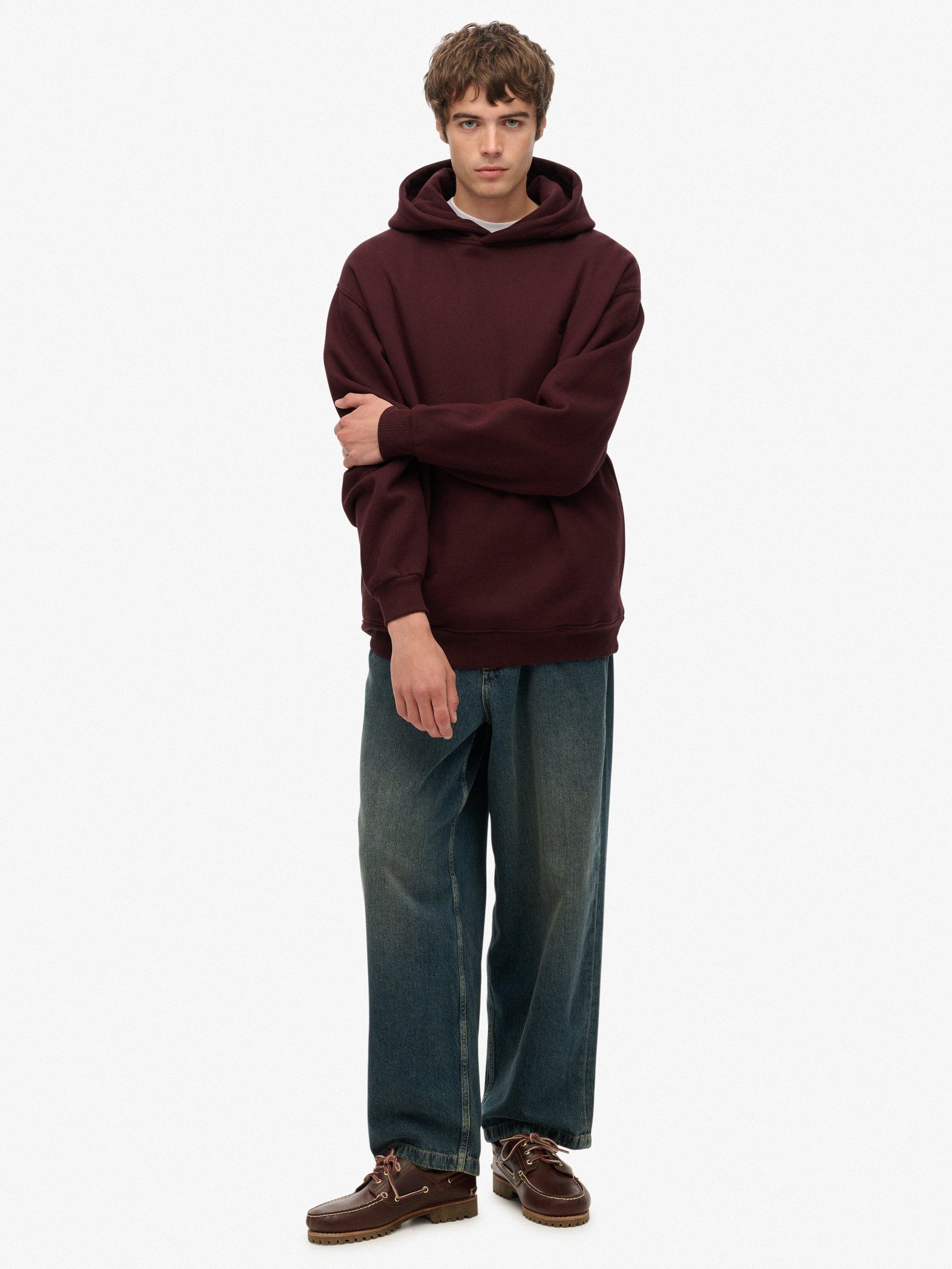 Product image 3 of 6, which shows Superdry Blank Oversized Hoodie, Rich Deep Burgundy, S