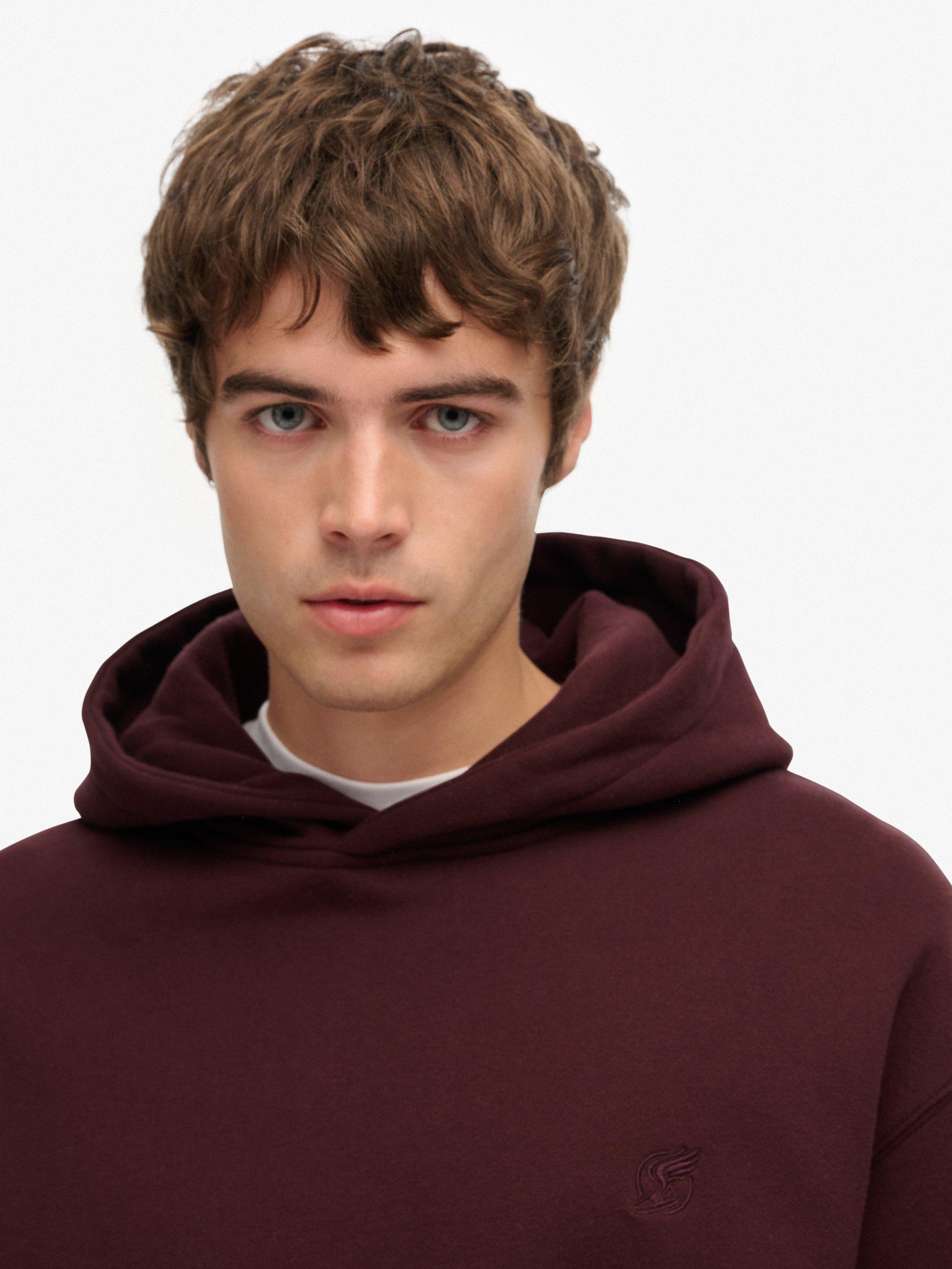 Product image 5 of 6, which shows Superdry Blank Oversized Hoodie, Rich Deep Burgundy, S