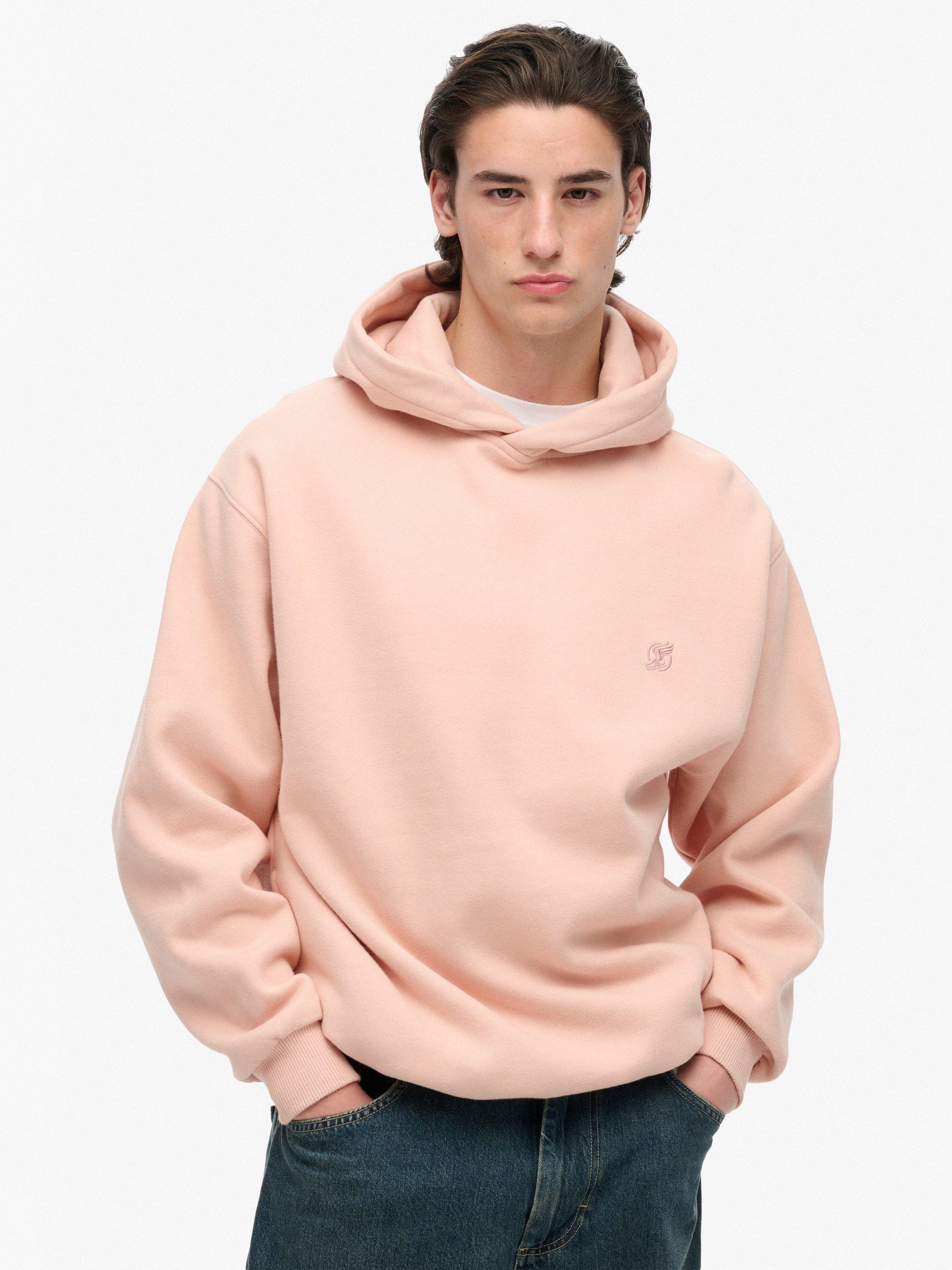 Product image 1 of 6, which shows Superdry Blank Oversized Hoodie, Ashy Pink, S