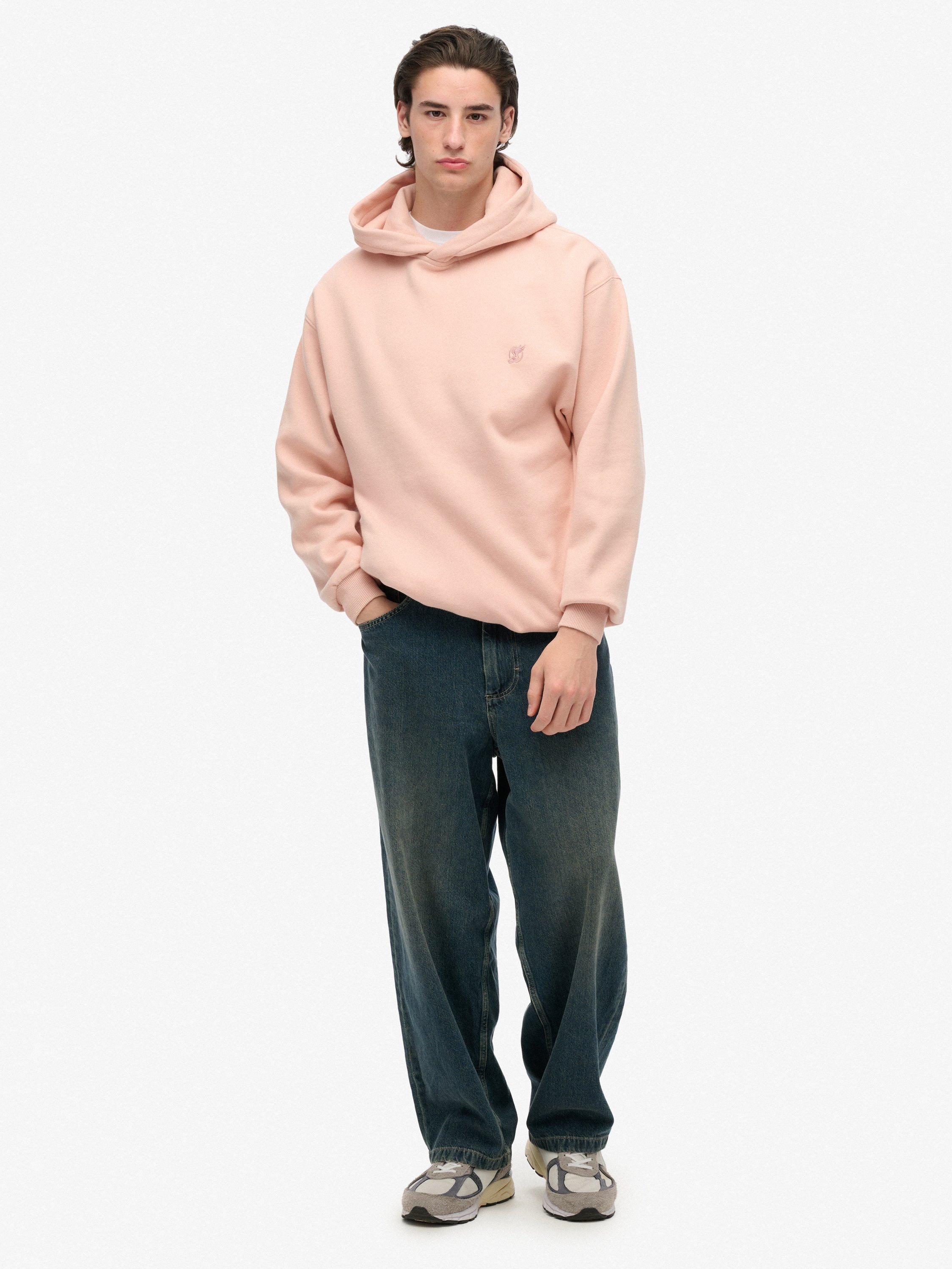 Product image 3 of 6, which shows Superdry Blank Oversized Hoodie, Ashy Pink, S