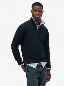 Superdry Rib Half Zip Jumper, Eclipse Navy