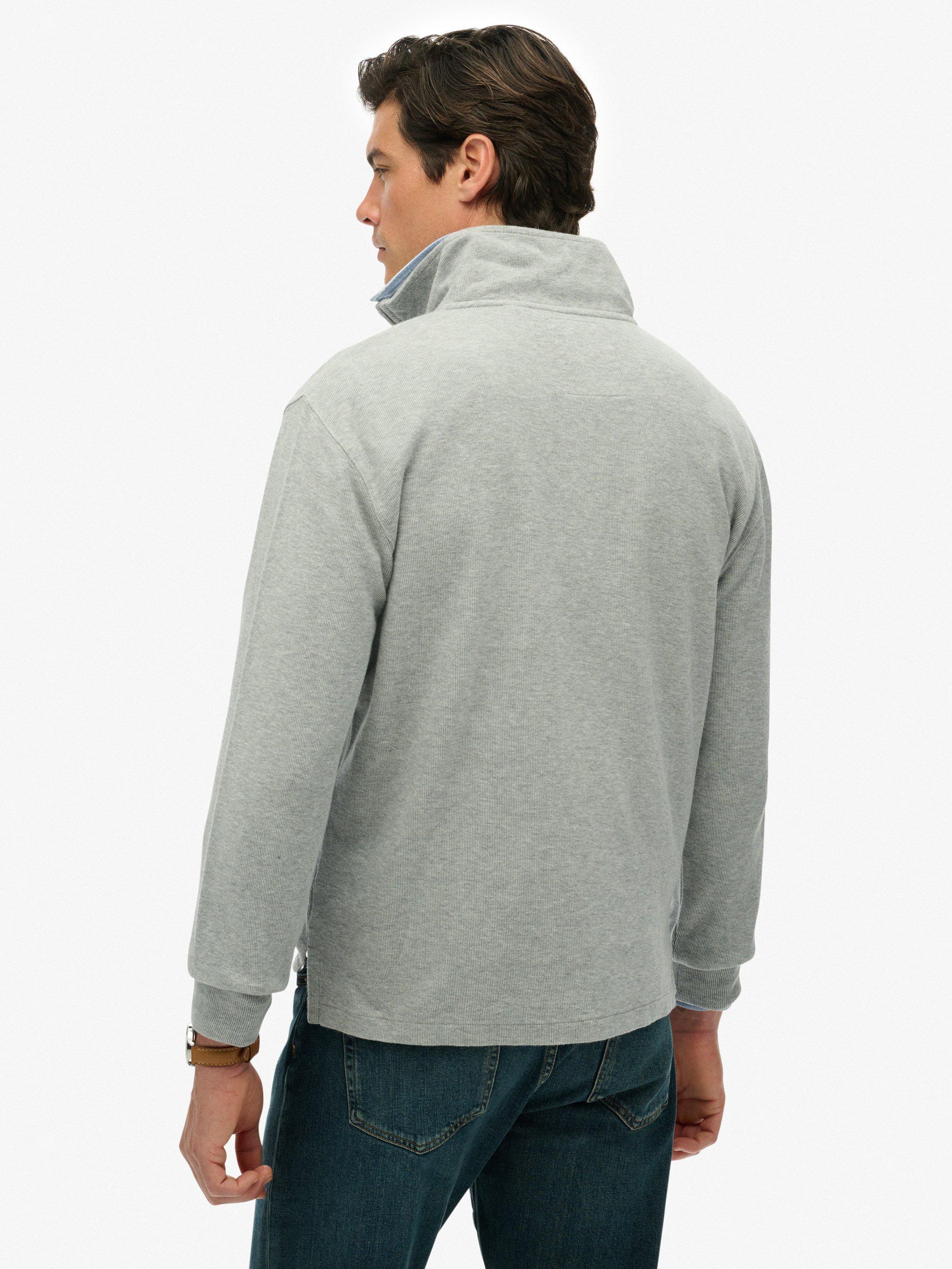 Product image 2 of 6, which shows Superdry Rib Half Zip Jumper, Light Grey Marl, S
