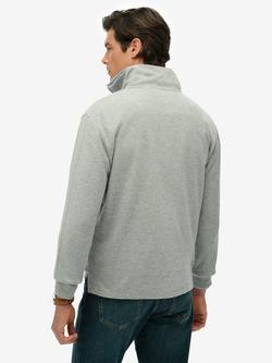 Superdry Rib Half Zip Jumper - view 2, Light Grey Marl