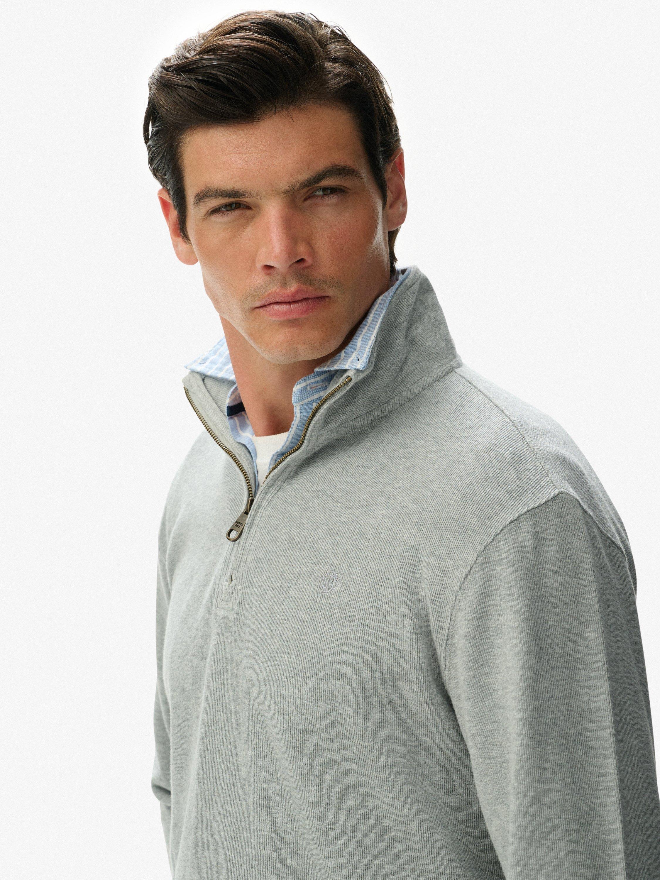 Product image 4 of 6, which shows Superdry Rib Half Zip Jumper, Light Grey Marl, S