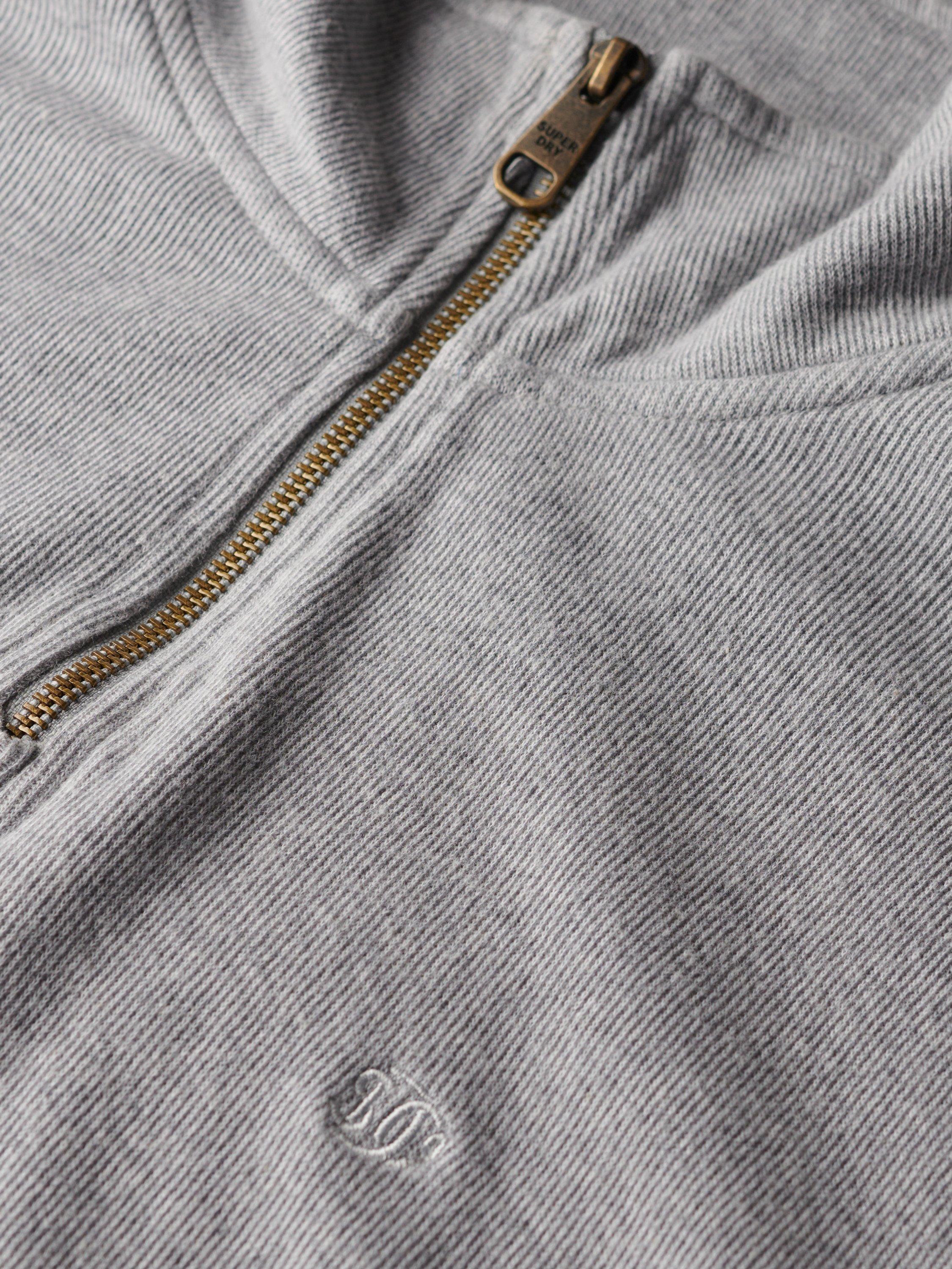 Product image 6 of 6, which shows Superdry Rib Half Zip Jumper, Light Grey Marl, S