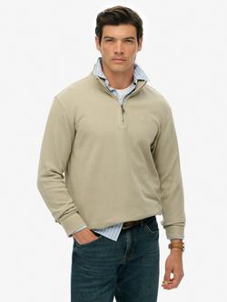 Superdry Rib Half Zip Jumper, Vintage Khaki