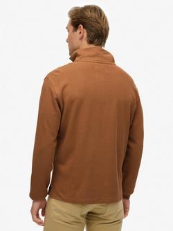Superdry Rib Half Zip Jumper - view 2, Chipmunk Brown