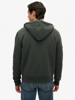 Superdry Borg Lined Zip Hoodie, Eclipse Navy - view 2, Ivy Green