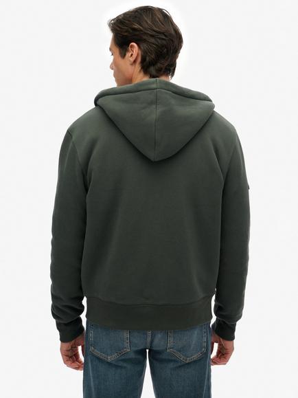 Superdry Borg Lined Zip Hoodie, Eclipse Navy - view 2, Ivy Green