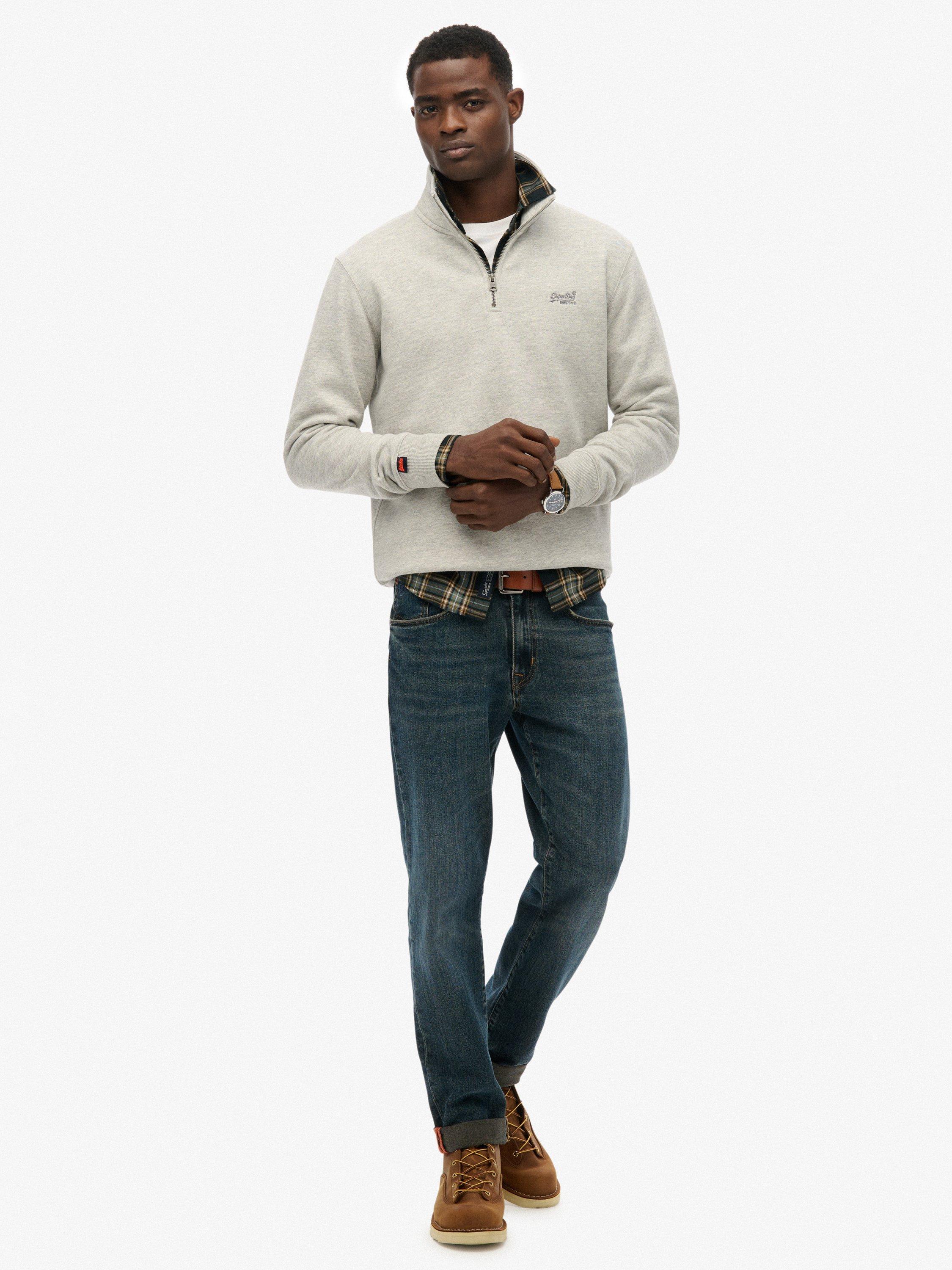 Product image 3 of 6, which shows Superdry Essential Logo Half Zip Sweatshirt, Varsity Grey Gindle, XXL