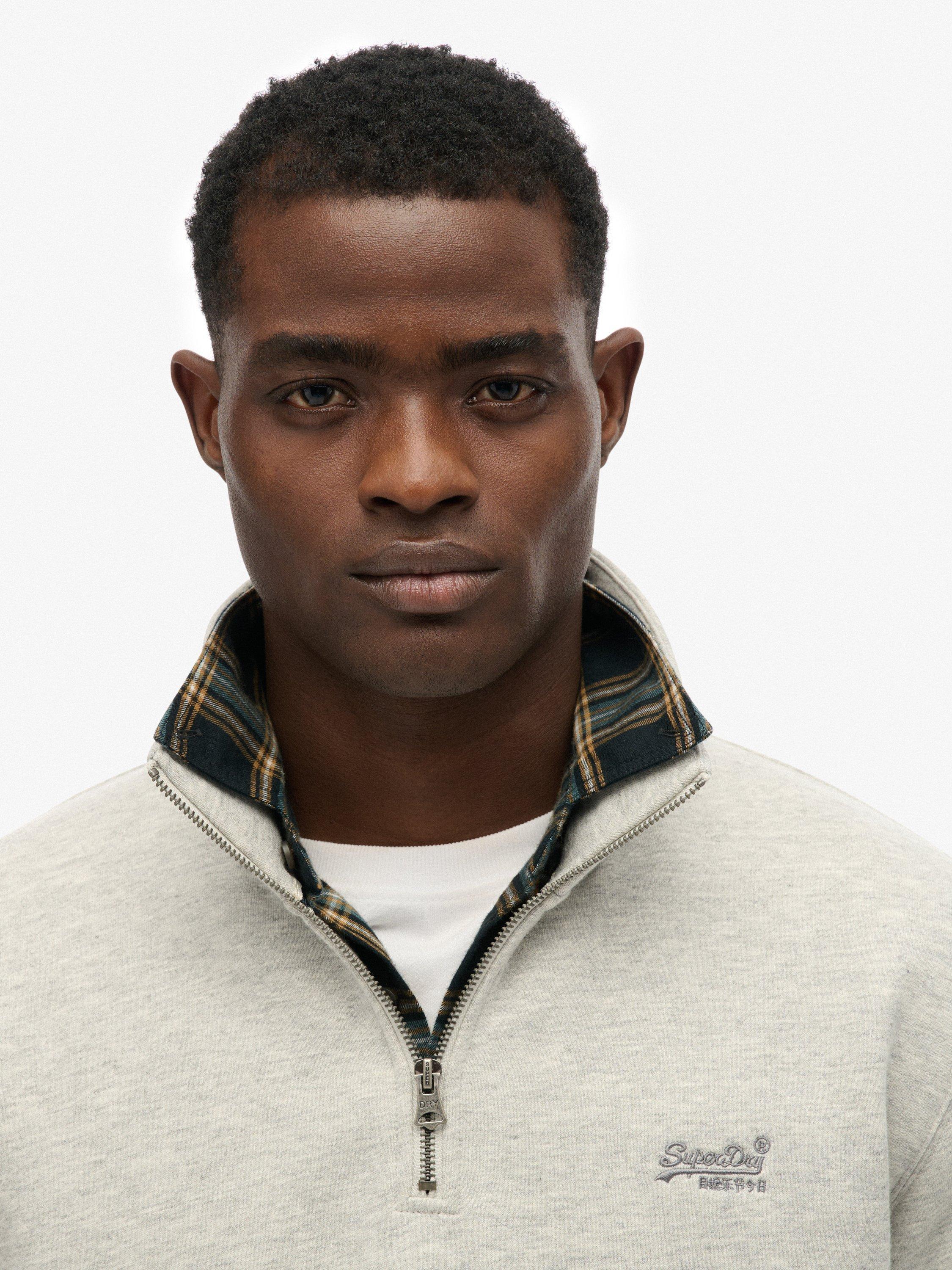 Product image 5 of 6, which shows Superdry Essential Logo Half Zip Sweatshirt, Varsity Grey Gindle, XXL