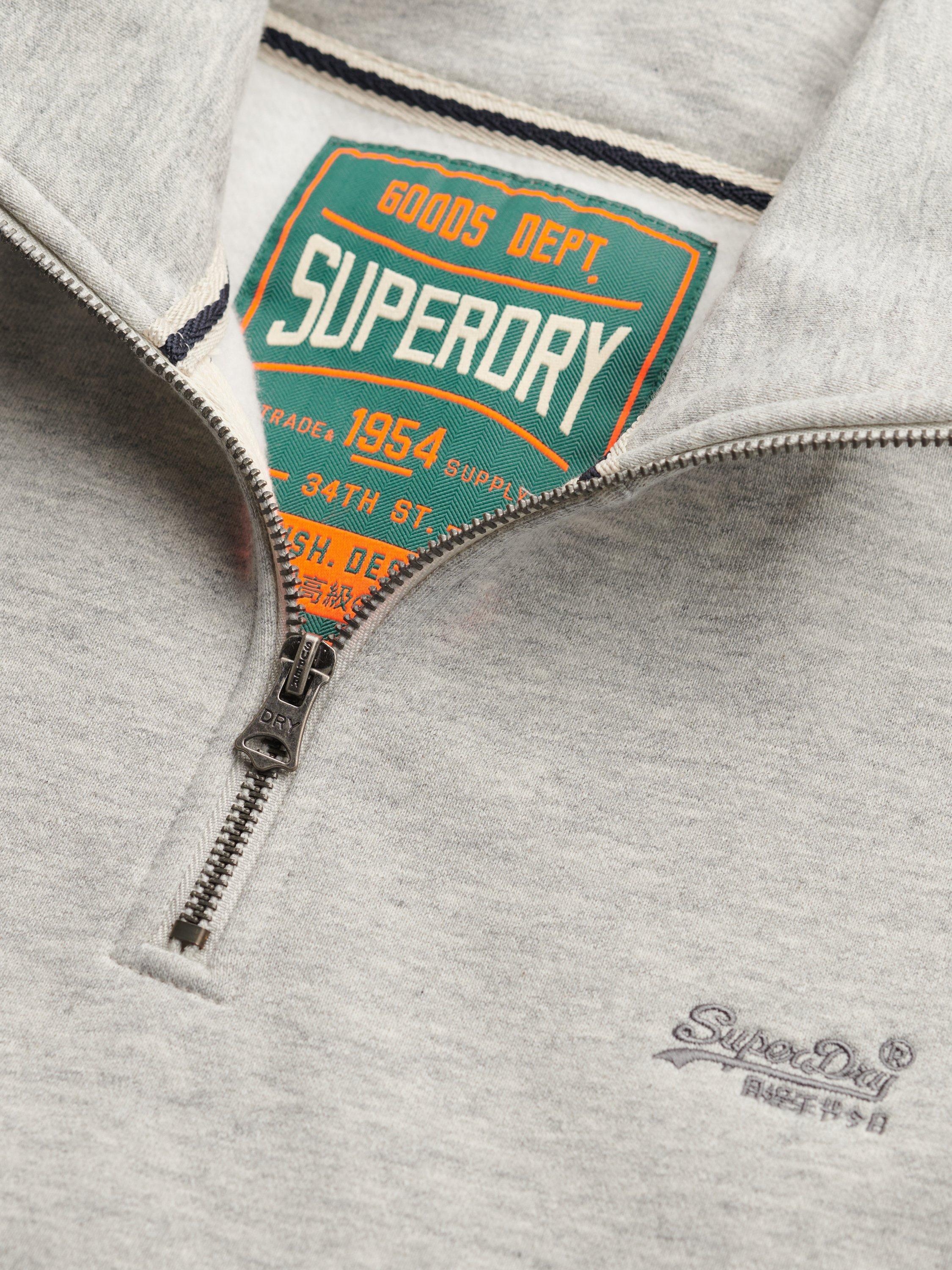 Product image 6 of 6, which shows Superdry Essential Logo Half Zip Sweatshirt, Varsity Grey Gindle, XXL