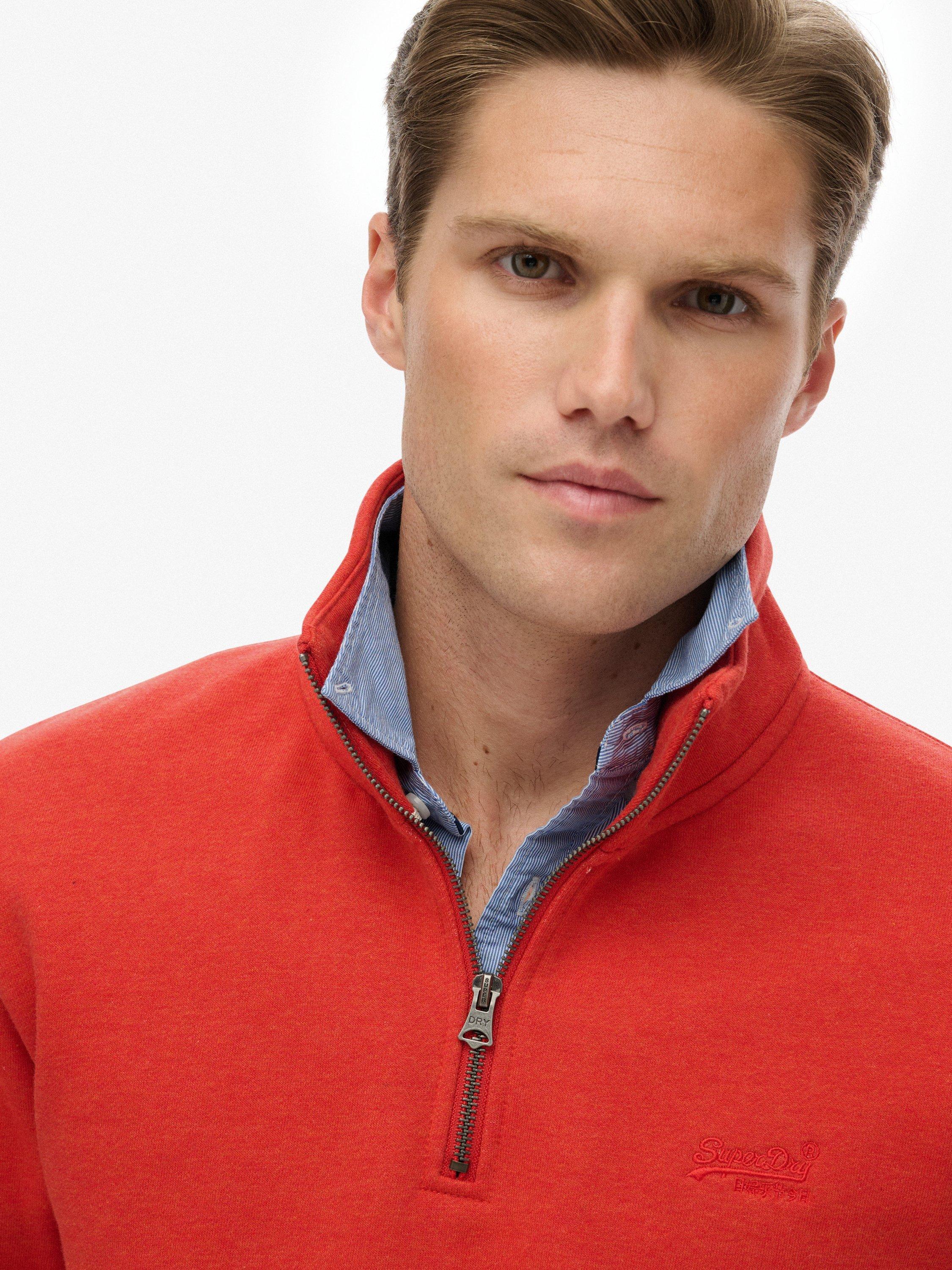 Product image 5 of 6, which shows Superdry Essential Logo Half Zip Jumper, Cinnabar Orange Marl, XXL
