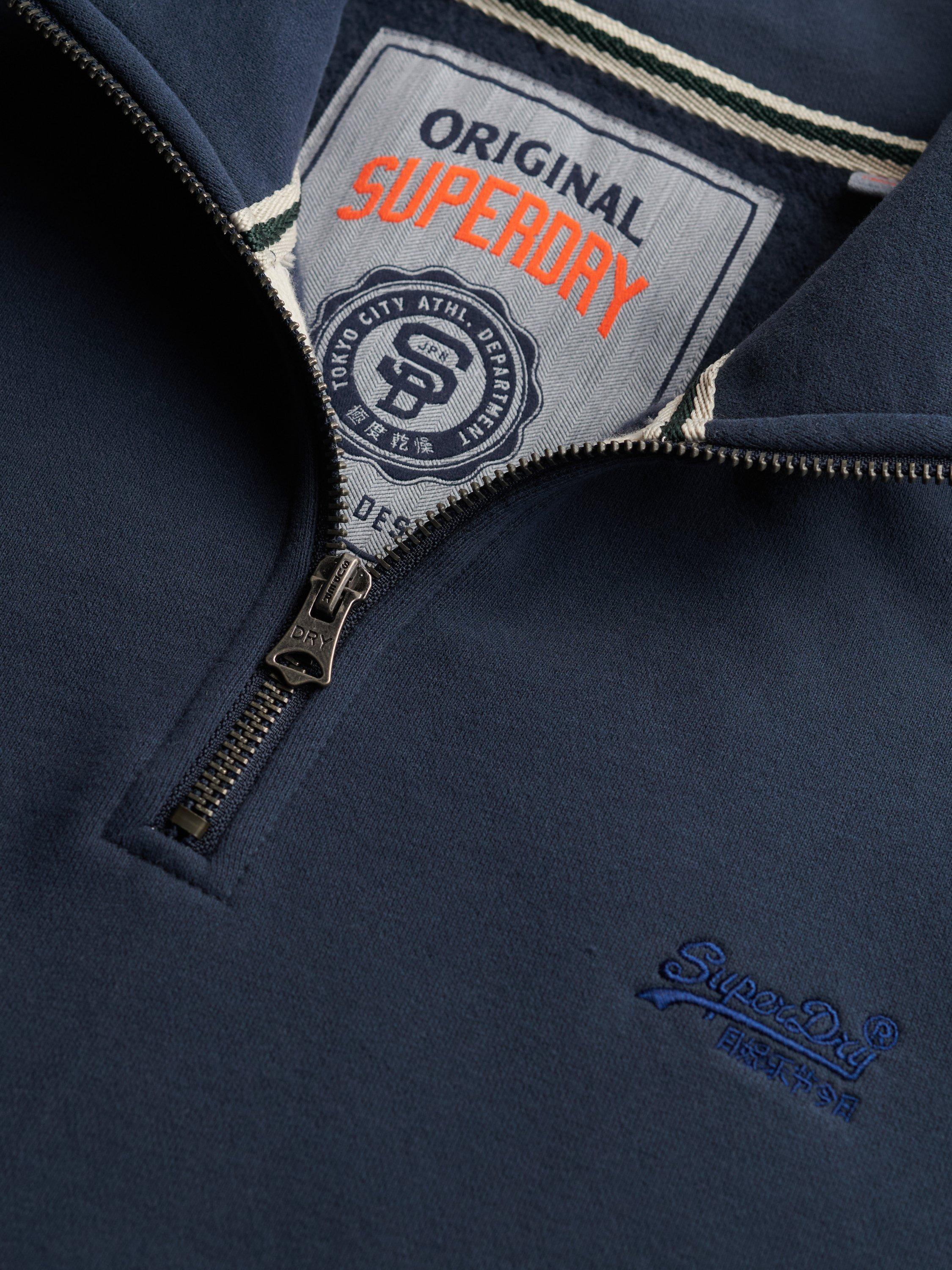 Product image 6 of 6, which shows Superdry Essential Logo Half Zip Sweatshirt, Lauren Navy, L