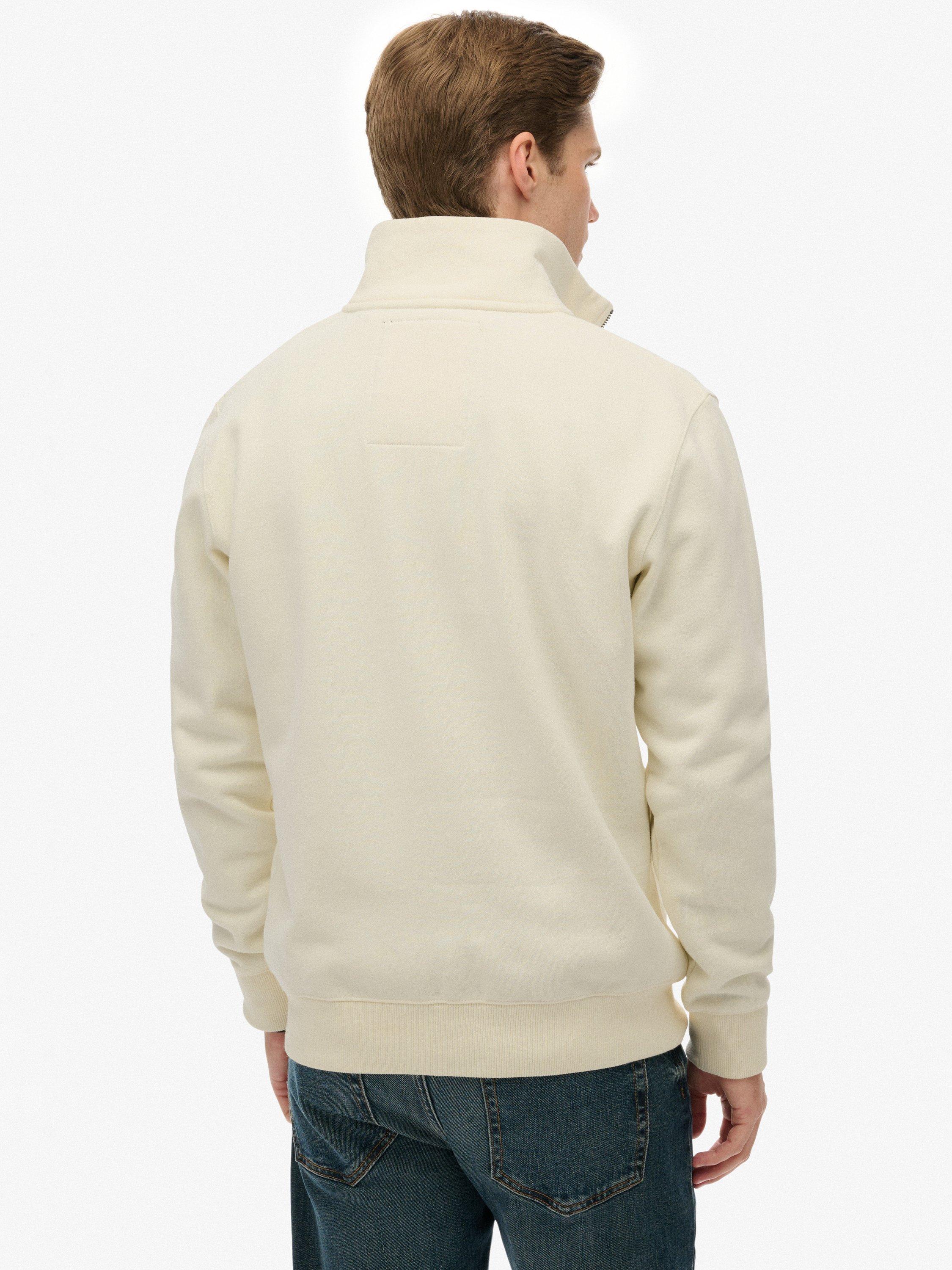Product image 2 of 6, which shows Superdry Essential Logo Half Zip Sweatshirt, Dusty White, XXL