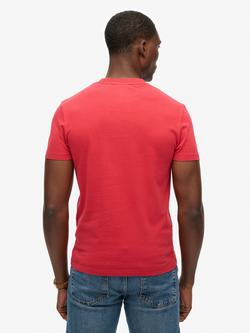 Superdry Organic Cotton Short Sleeve Crew Neck T-Shirt - view 2, Cranberry Crush Red