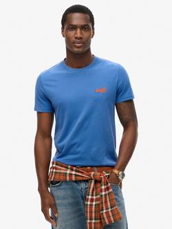 Superdry Organic Cotton Short Sleeve Crew Neck T-Shirt, Monaco Blue