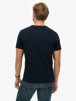 Superdry Heritage Brand Relaxed Fit Cotton T-Shirt, Eclipse Navy - view 2, Eclipse Navy