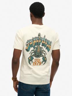 Superdry Biker Rock Relaxed Fit Cotton T-Shirt, Cream - view 2, Cream