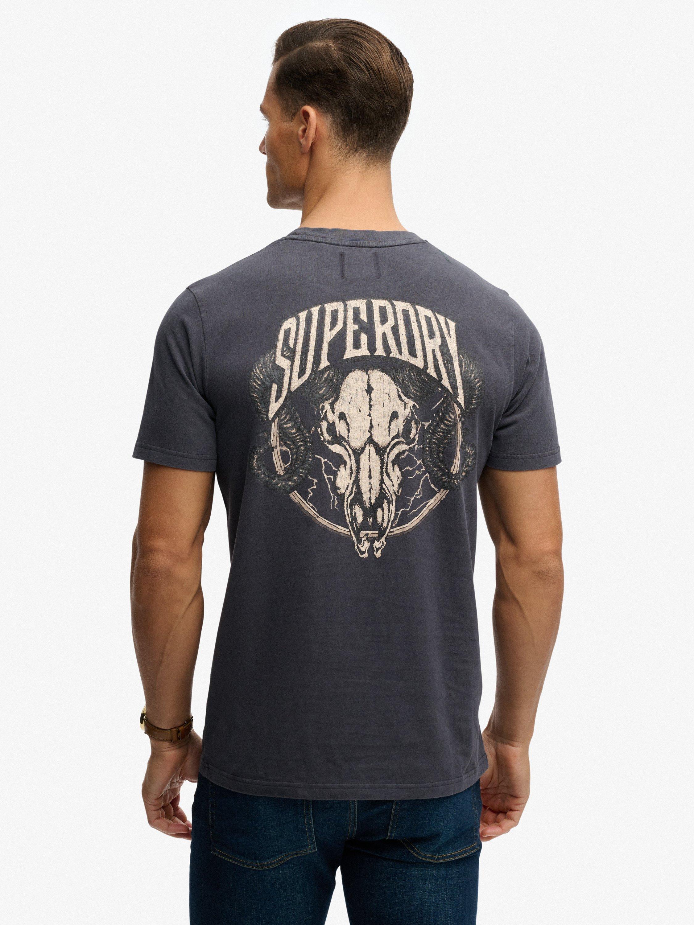 Product image 2 of 6, which shows Superdry Biker Rock Relaxed T-Shirt, Backstage Black, XXL