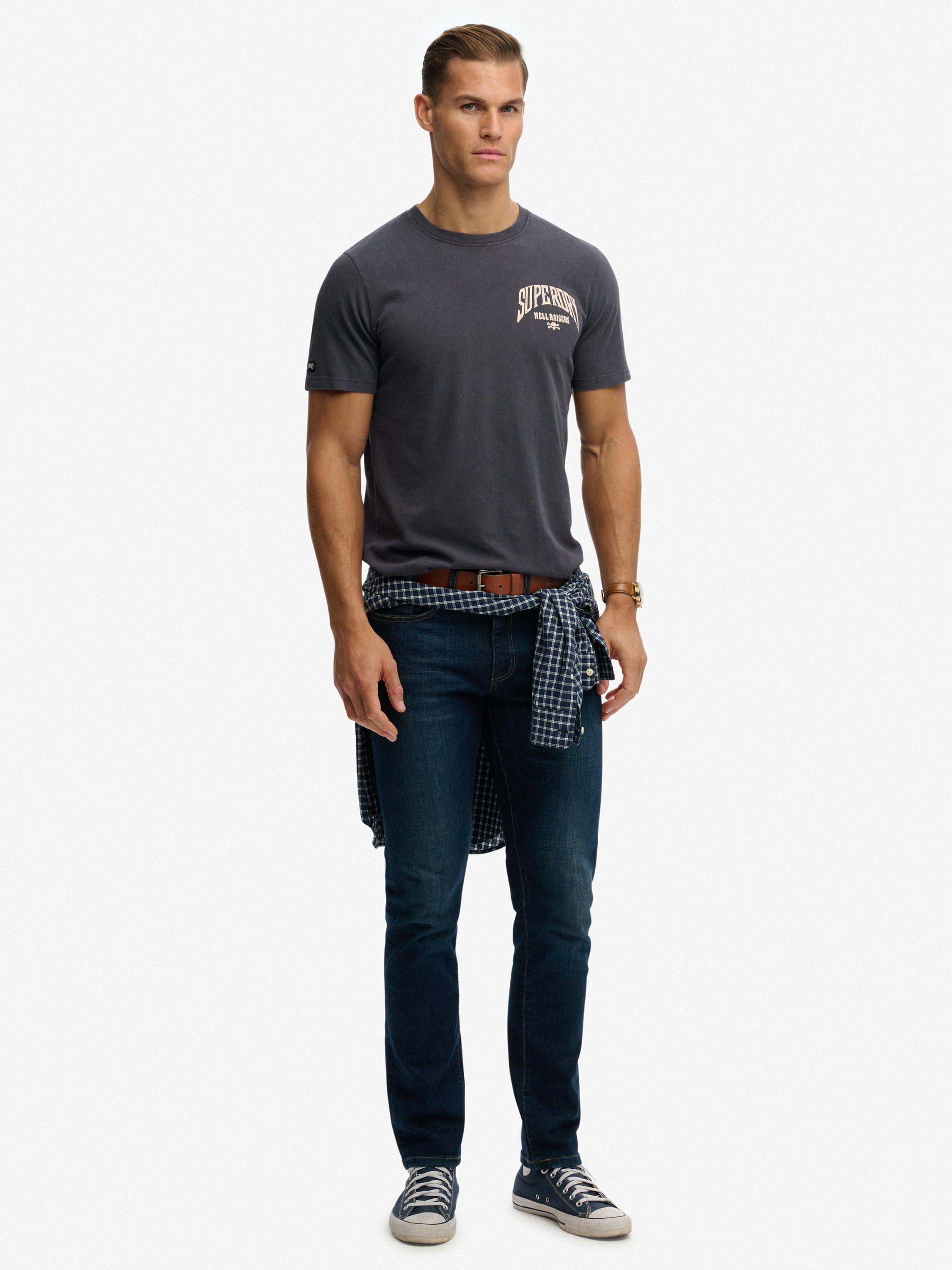 Product image 3 of 6, which shows Superdry Biker Rock Relaxed T-Shirt, Backstage Black, XXL