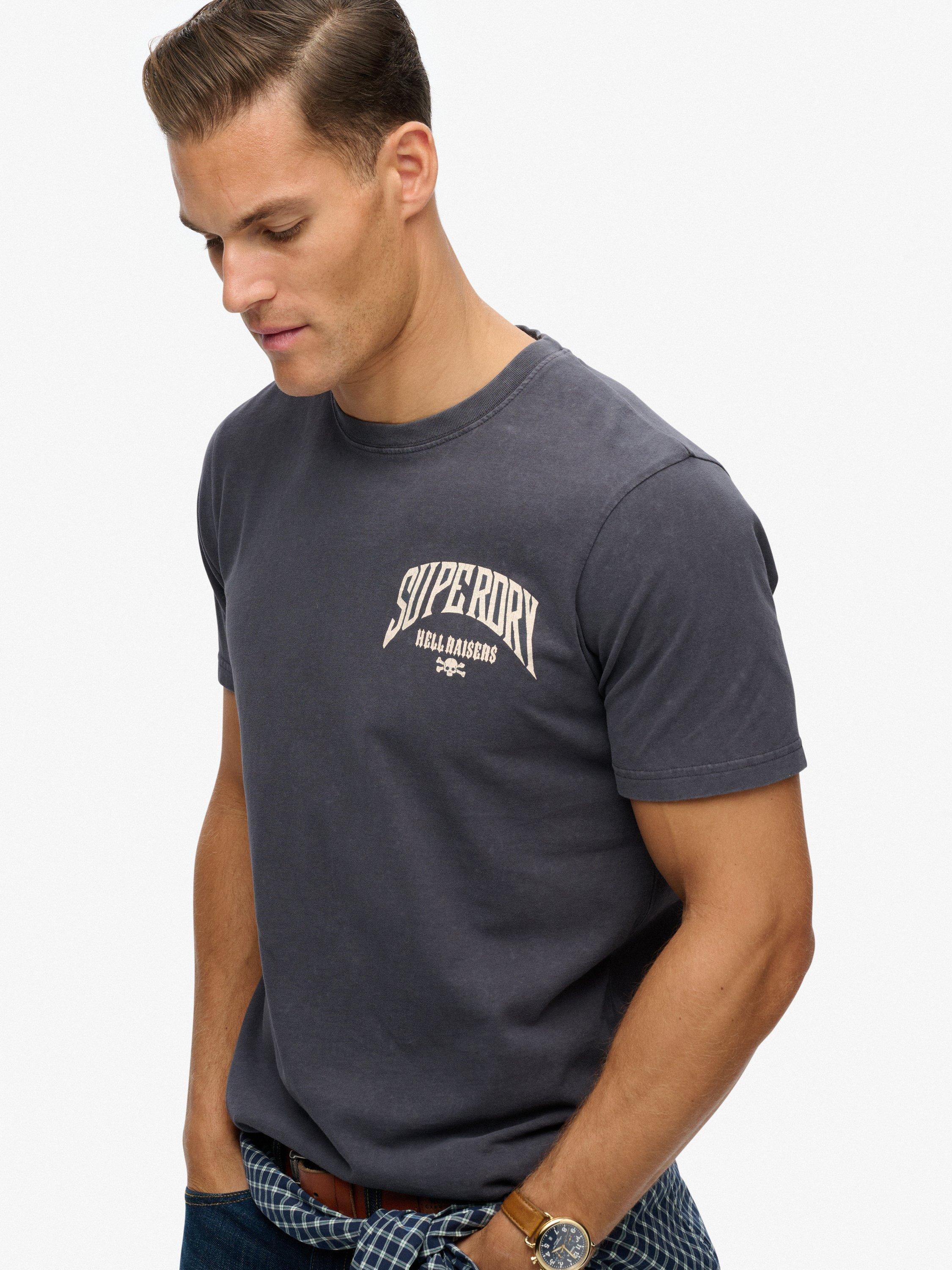 Product image 4 of 6, which shows Superdry Biker Rock Relaxed T-Shirt, Backstage Black, XXL