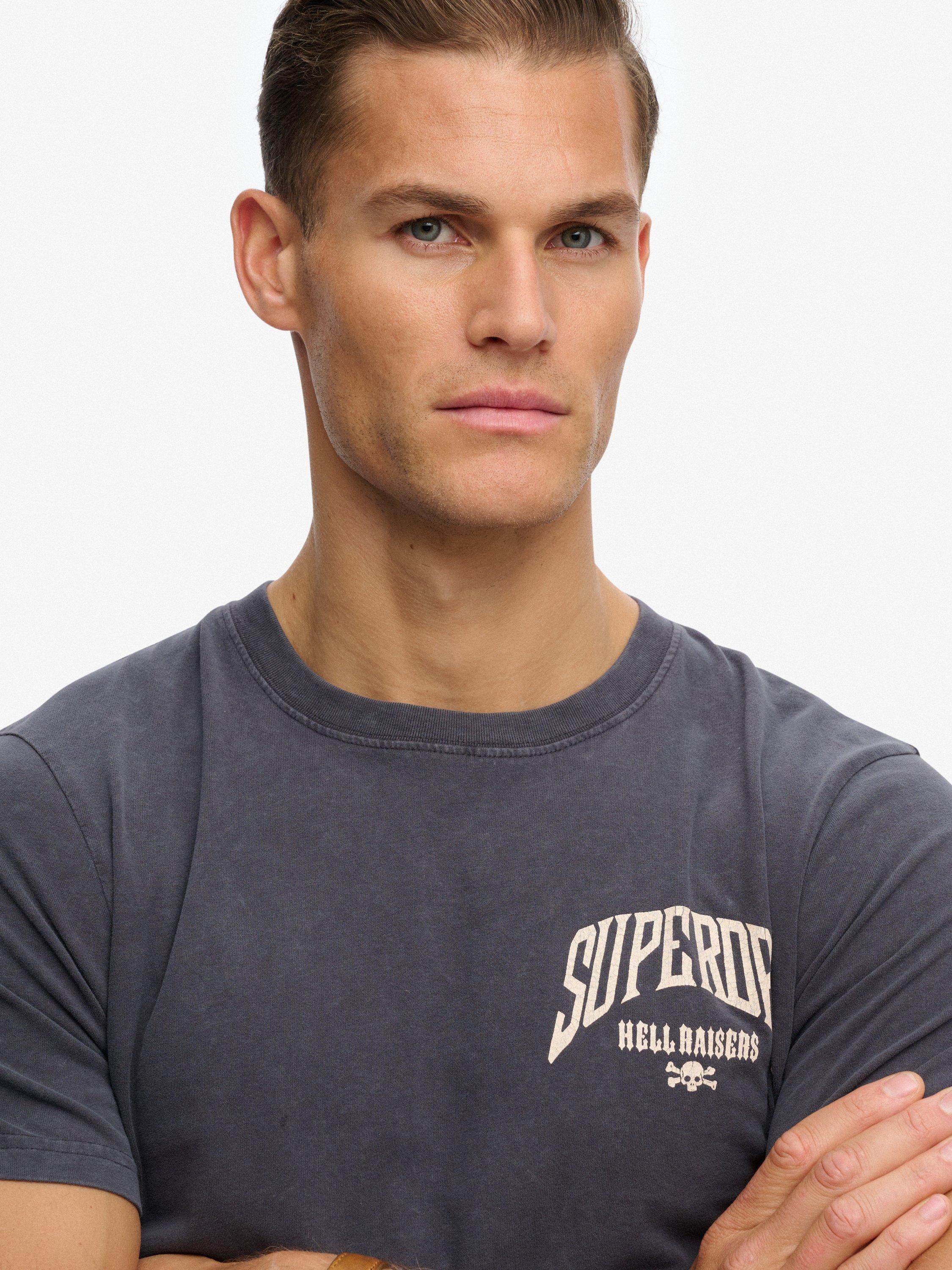 Product image 5 of 6, which shows Superdry Biker Rock Relaxed T-Shirt, Backstage Black, XXL