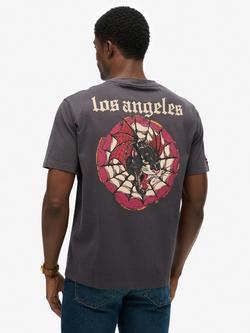 Superdry Tattoo Loose T-Shirt, Dark Charcoal - view 2, Dark Charcoal