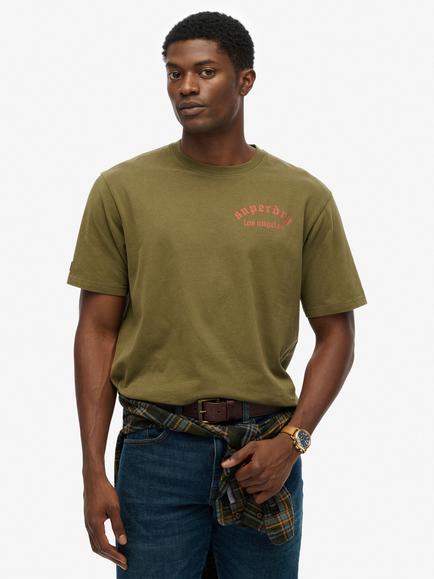 Superdry Tattoo Loose T-Shirt, Dark Olive, Dark Olive