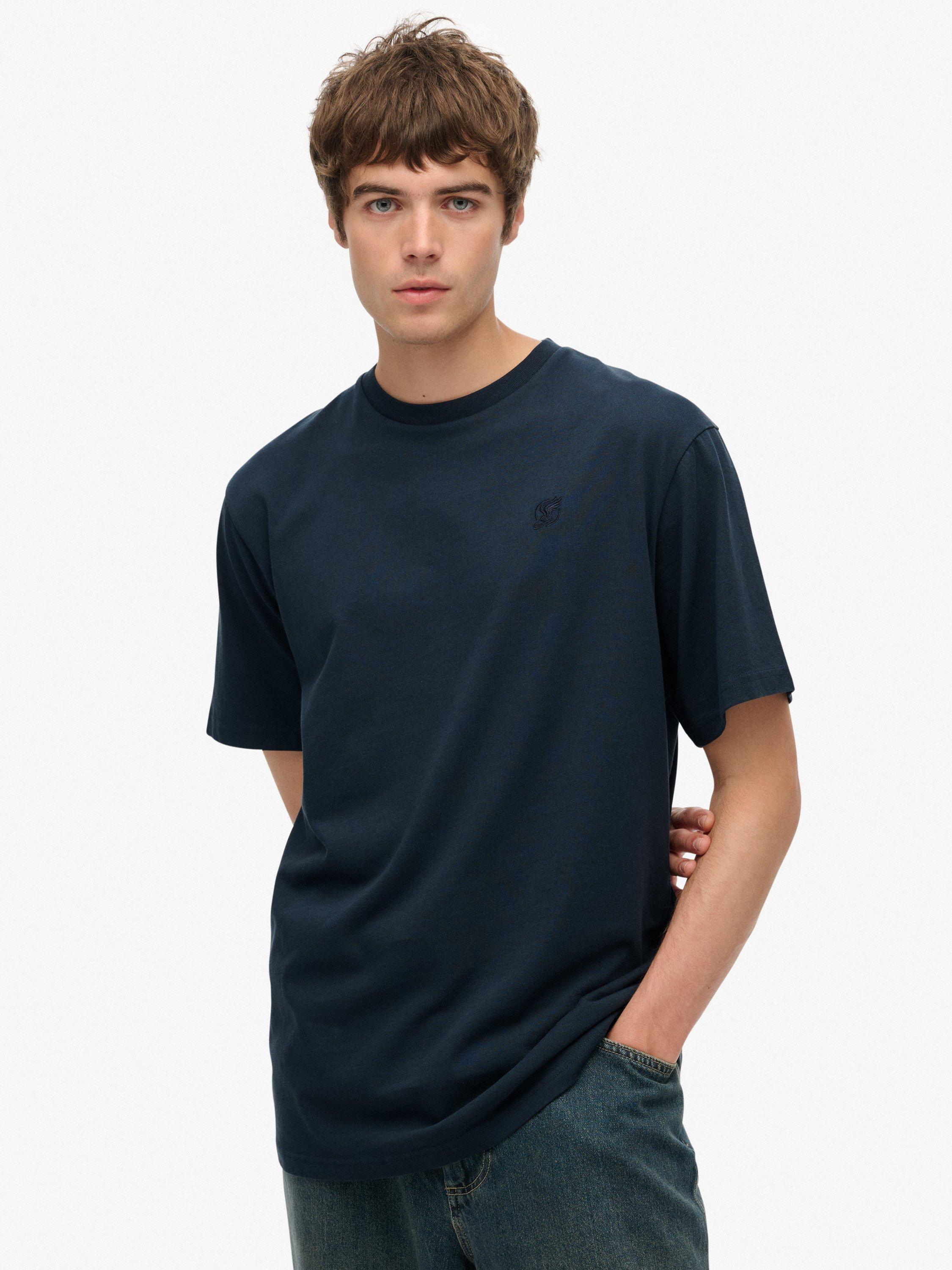 Product image 1 of 6, which shows Superdry Blank Oversized T-Shirt, Blueberry Navy, S